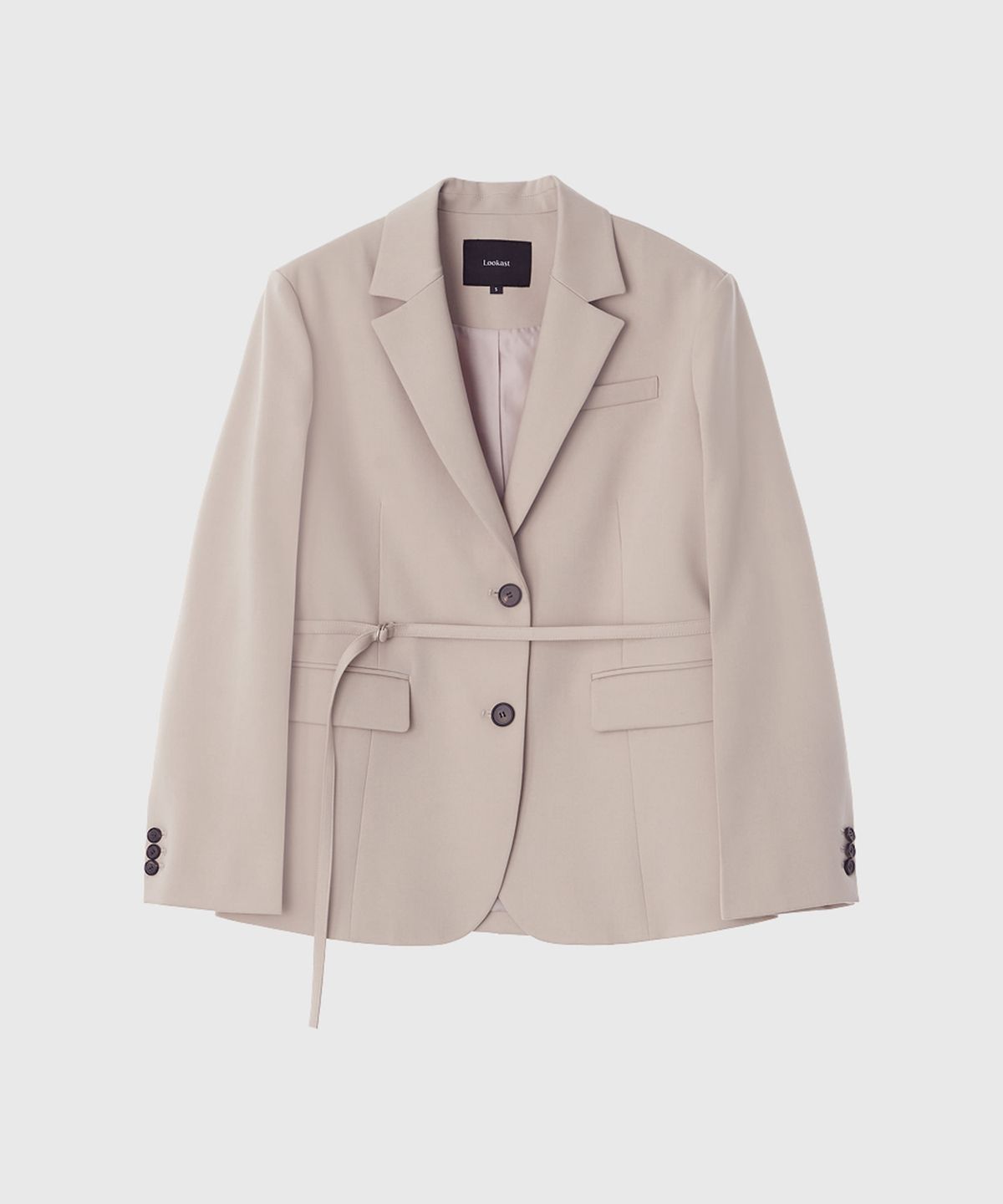 룩캐스트(LOOKAST) 엠마 벨티드 슬림 자켓_베이지 / EMMA BELTED SLIM JACKET_BEIGE