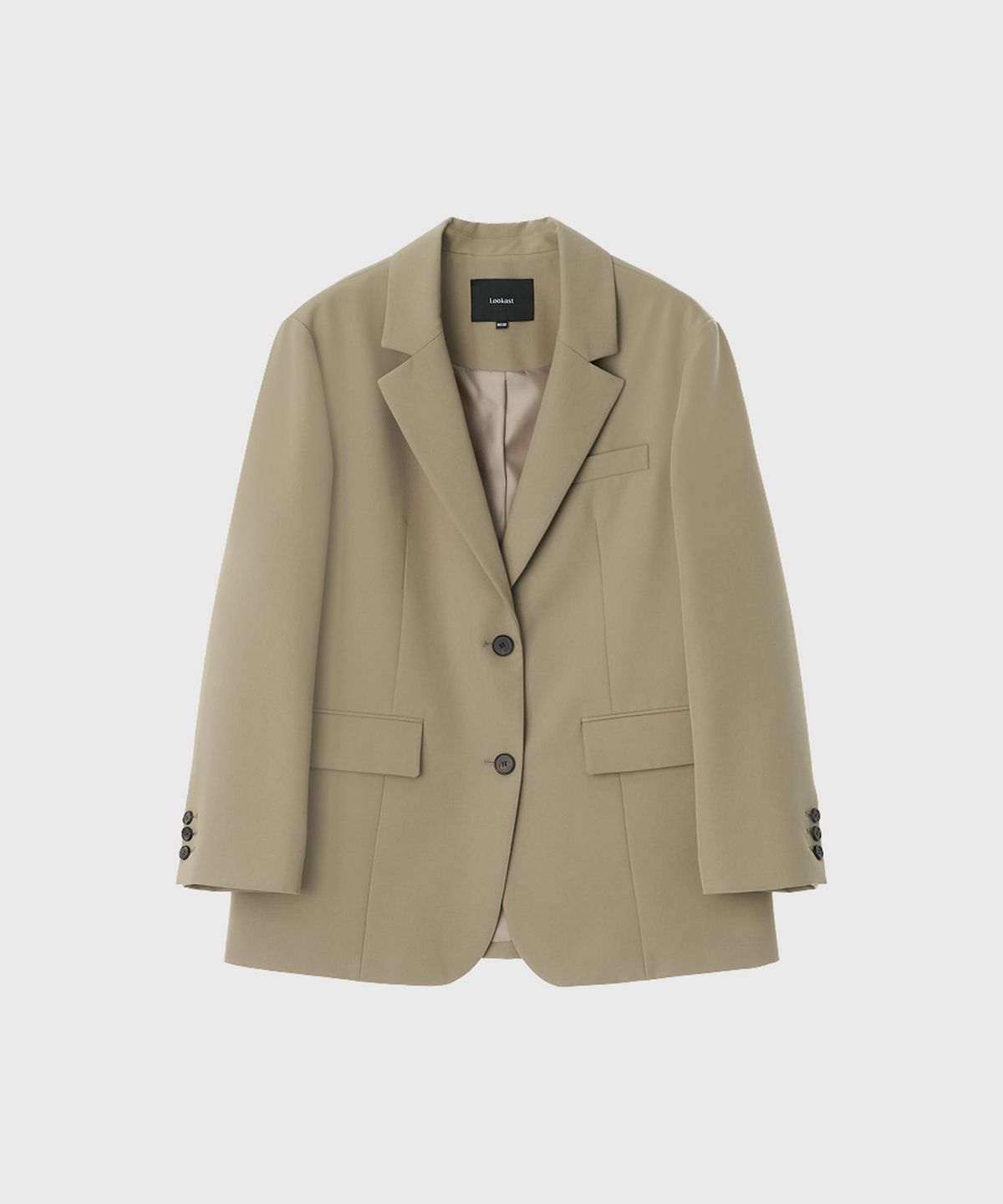 룩캐스트(LOOKAST) 엘리스 미니멀 오버사이즈 자켓_베이지 / ELISE MINIMAL OVERSIZED JACKET_BEIGE