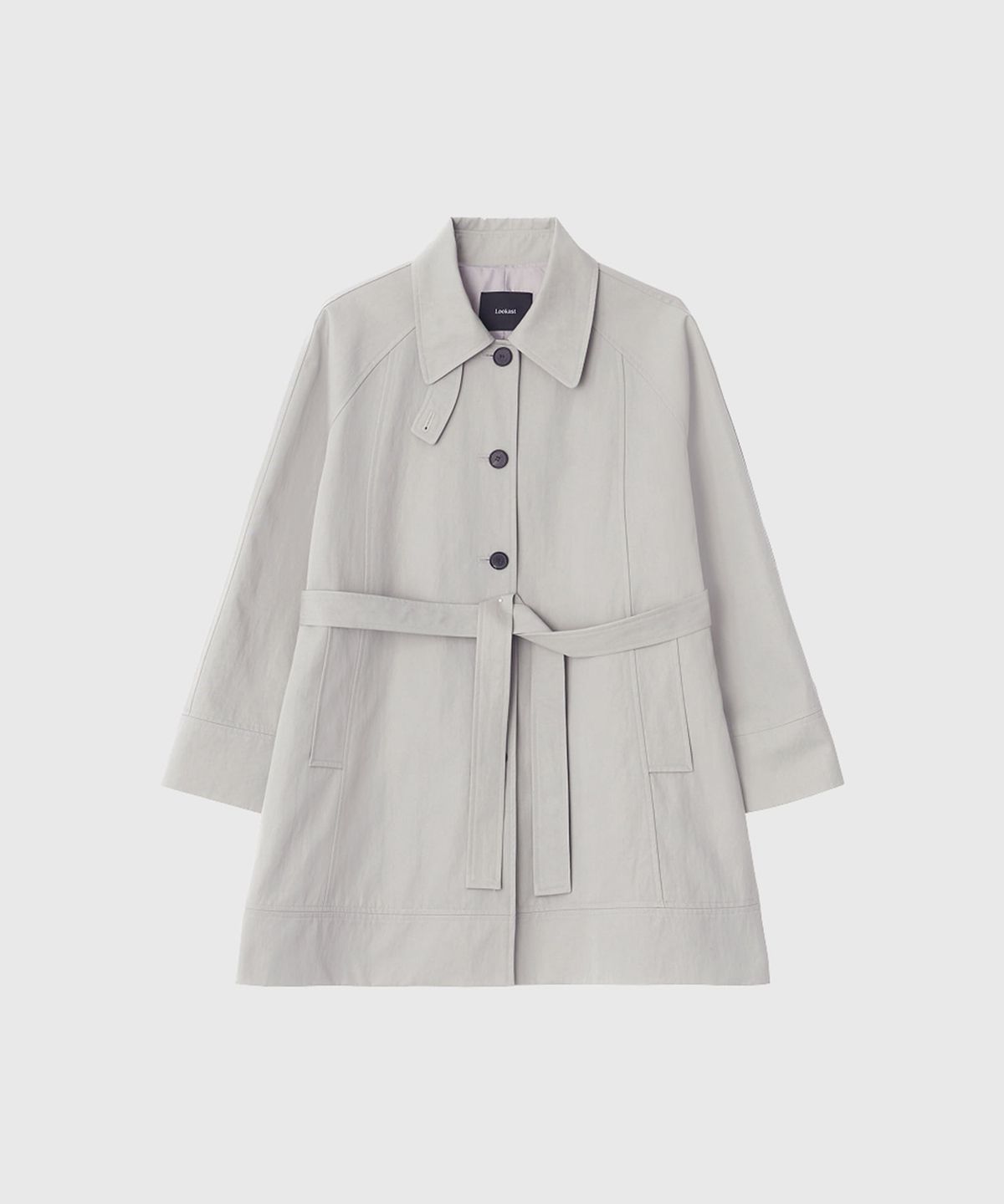 룩캐스트(LOOKAST) 아를레 하프 트렌치 코트_라이트 카키 / ARLET HALF TRENCH COAT_LIGHT KHAKI