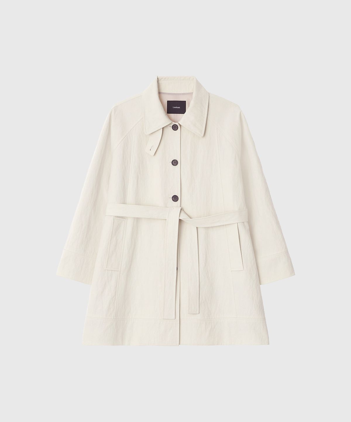 룩캐스트(LOOKAST) 아를레 하프 트렌치 코트_크림 / ARLET HALF TRENCH COAT_CREAM
