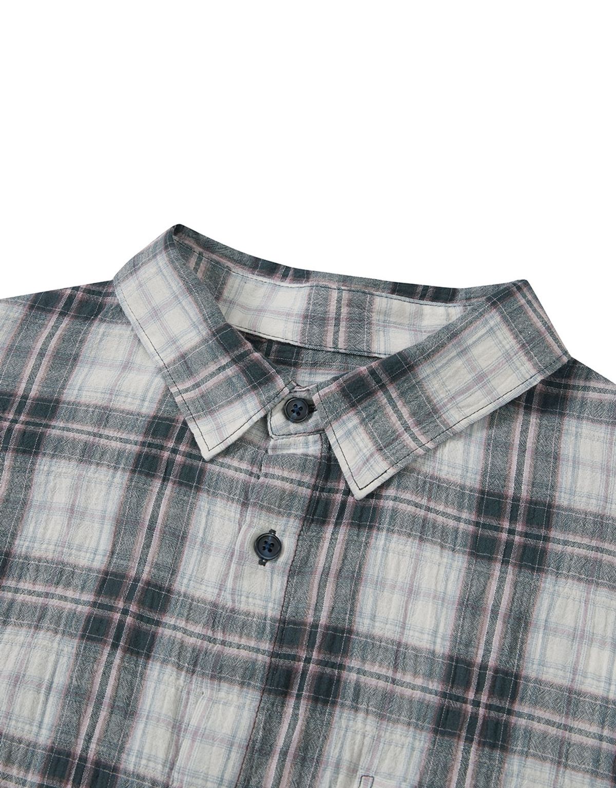 엠엠엘지(MMLG) SERIES LINEN CHECK SHIRT (NAVY)