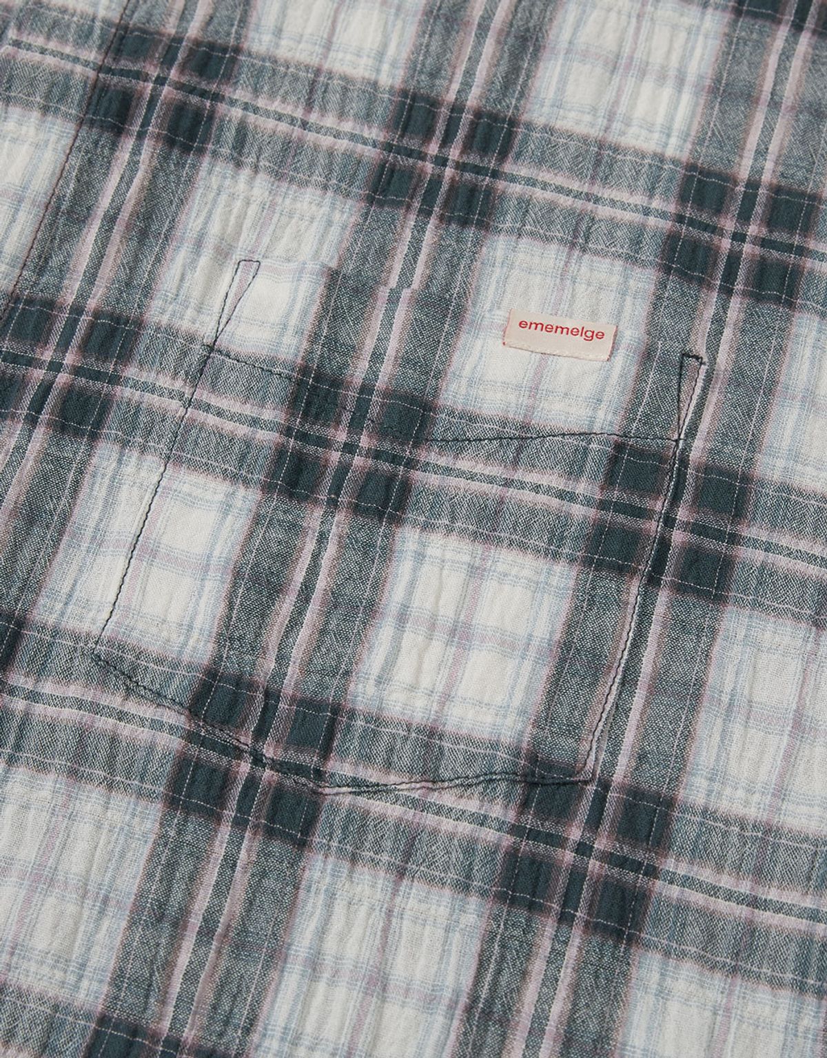 엠엠엘지(MMLG) SERIES LINEN CHECK SHIRT (NAVY)