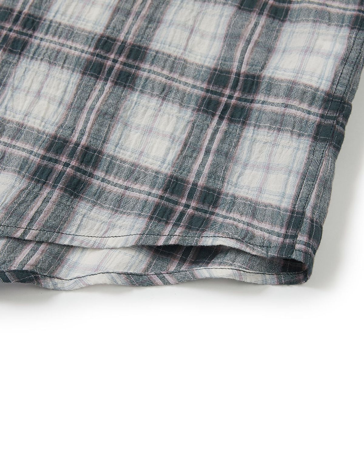 엠엠엘지(MMLG) SERIES LINEN CHECK SHIRT (NAVY)