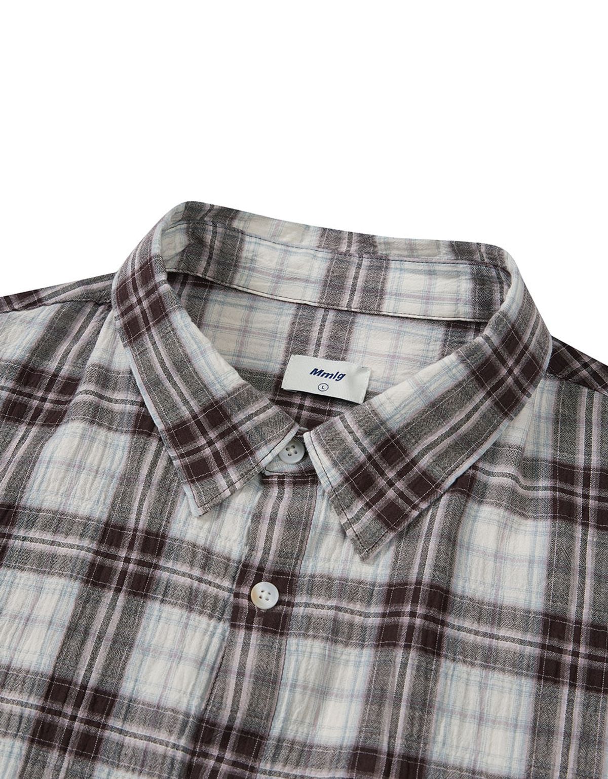 엠엠엘지(MMLG) SERIES LINEN CHECK SHIRT (WHITE)
