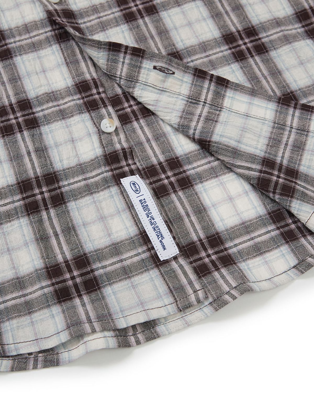 엠엠엘지(MMLG) SERIES LINEN CHECK SHIRT (WHITE)