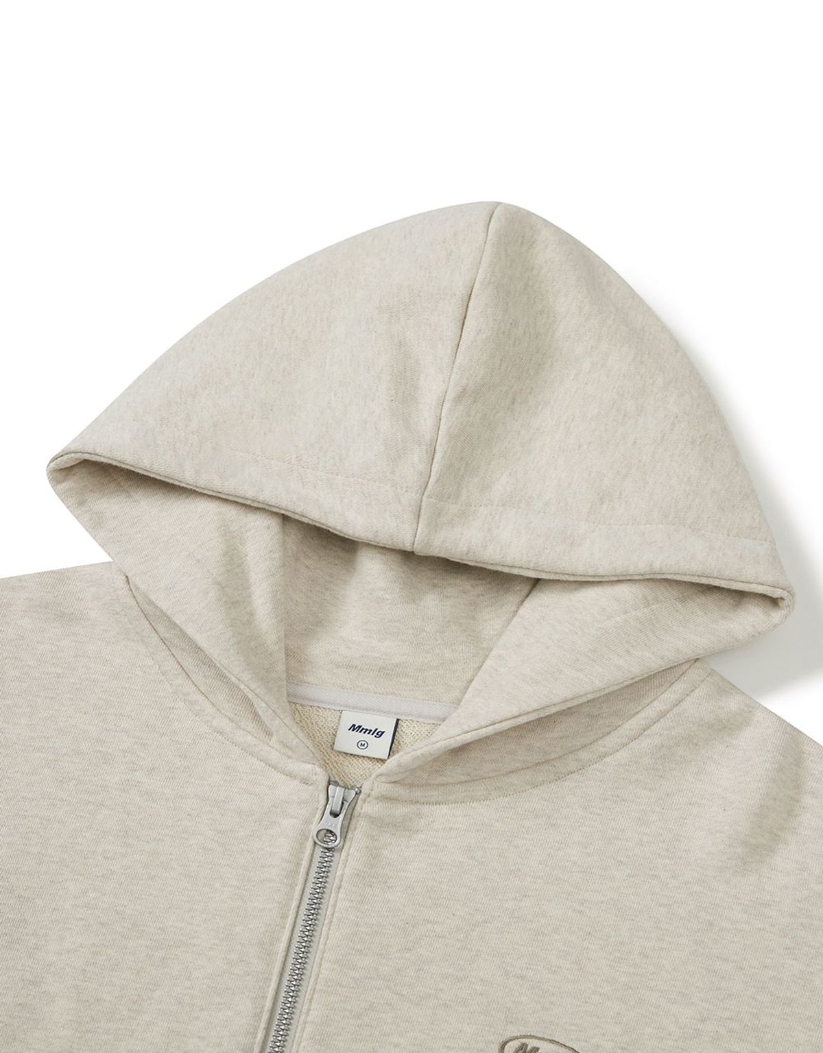 엠엠엘지(MMLG) HEATHERED CROP HOOD ZIPUP (OATMEAL)