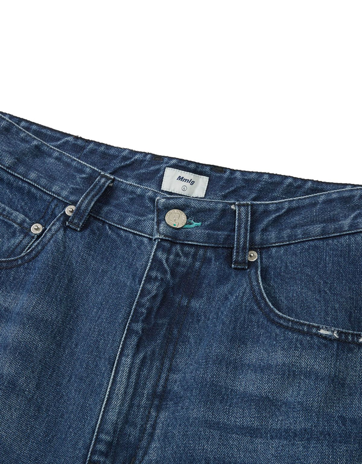 엠엠엘지(MMLG) MM RIPPED AUTHENTIC DENIM PANTS (BLUE)