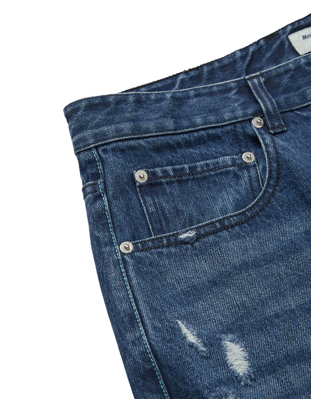 엠엠엘지(MMLG) MM RIPPED AUTHENTIC DENIM PANTS (BLUE)