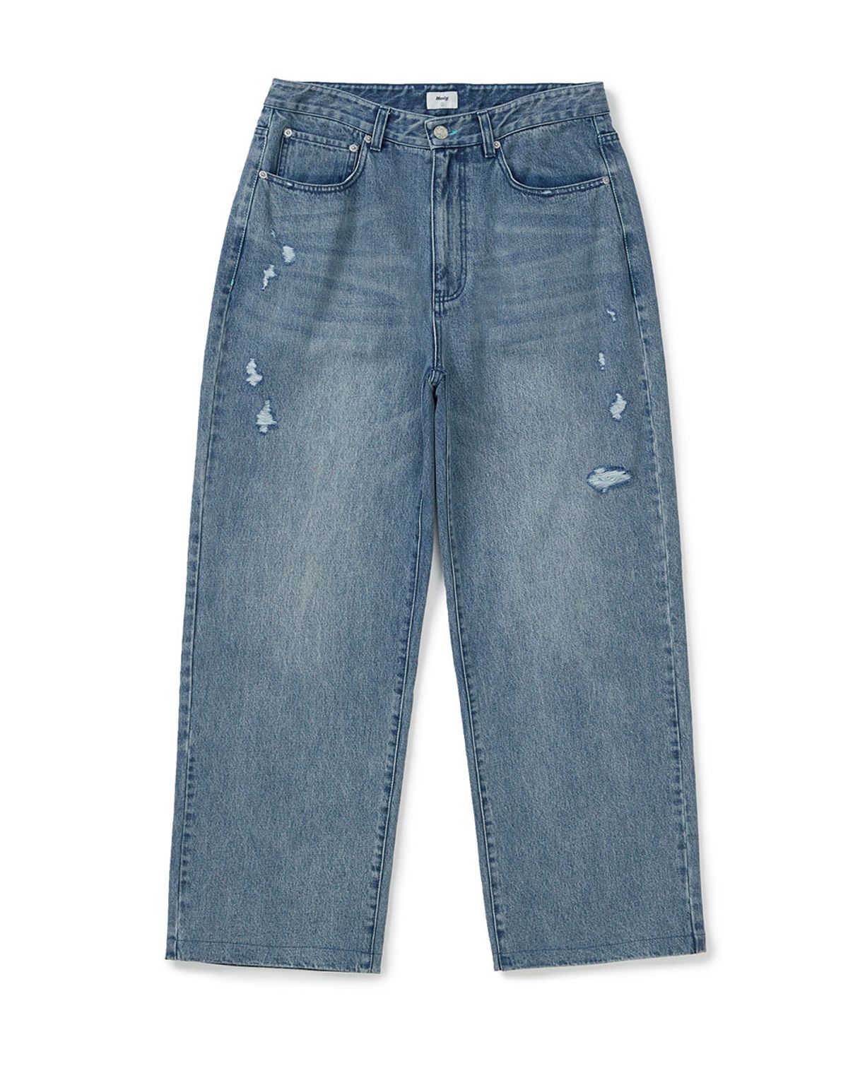 엠엠엘지(MMLG) MM RIPPED AUTHENTIC DENIM PANTS (LIGHT BLUE)