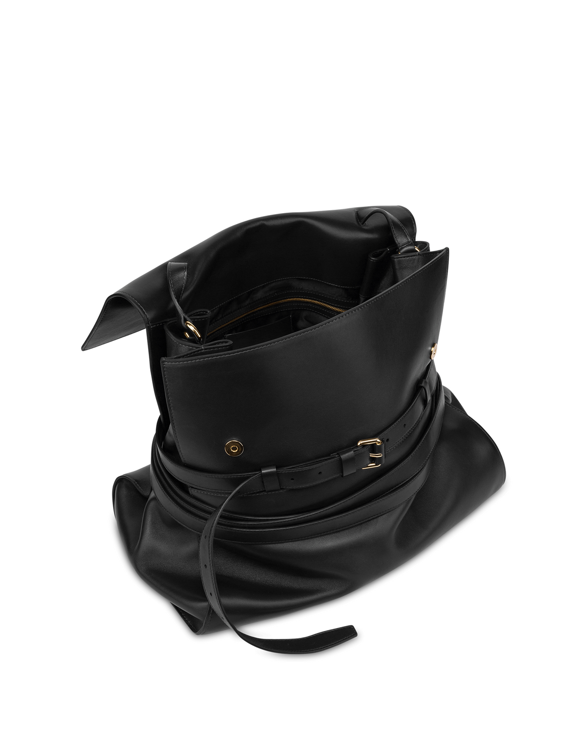 모스키노(MOSCHINO) 타이 미 레더 점보 핸드백 BLACK