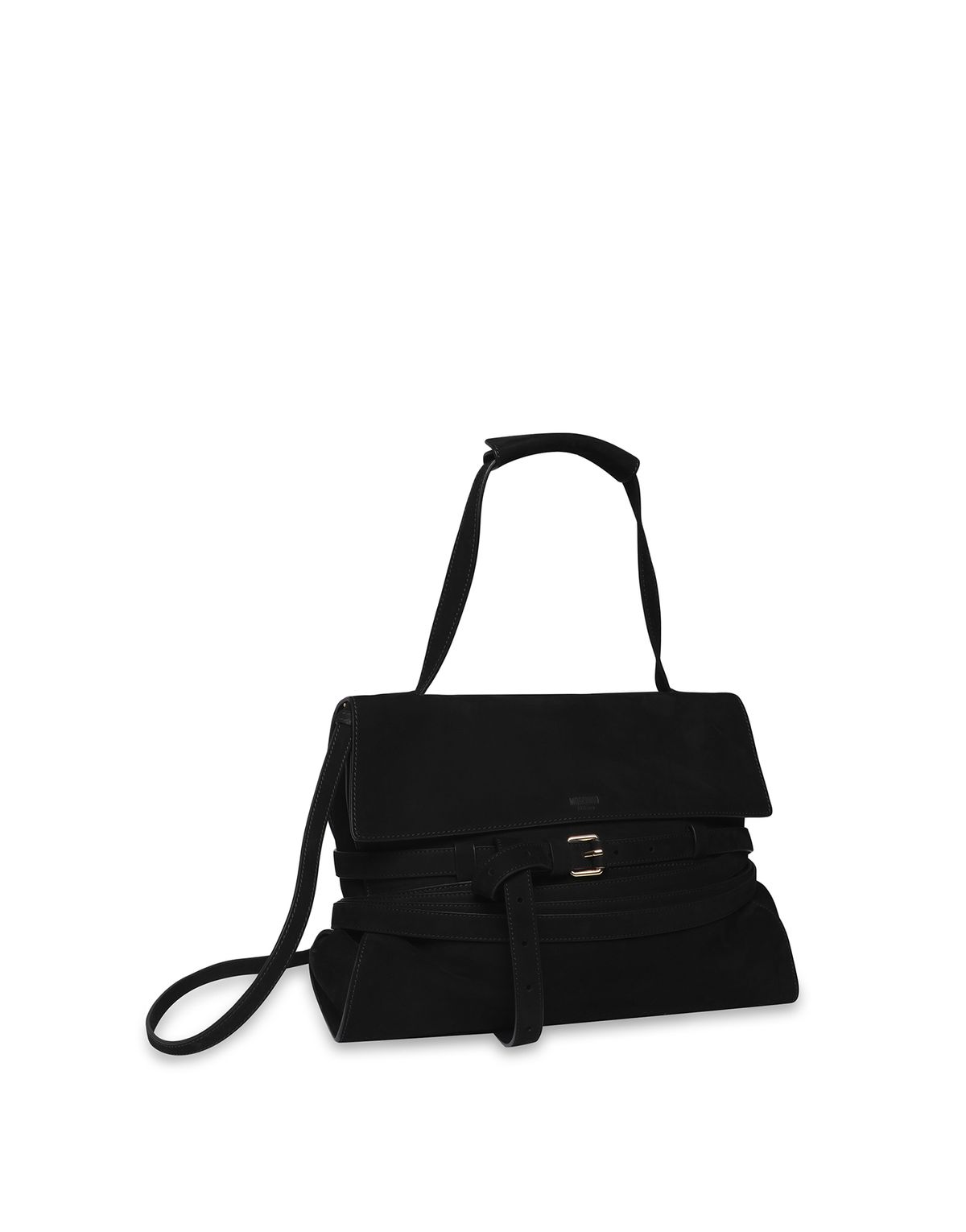 모스키노(MOSCHINO) 타이 미 누벅 미디엄 핸드백 BLACK