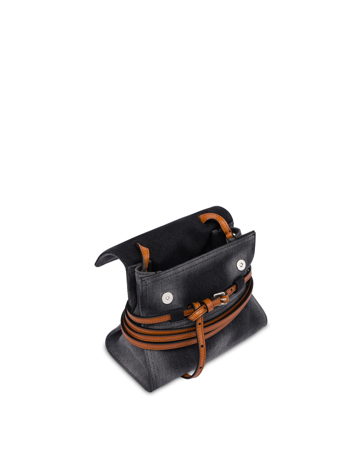모스키노(MOSCHINO) 타이 미 데님 스몰 핸드백 BLACK