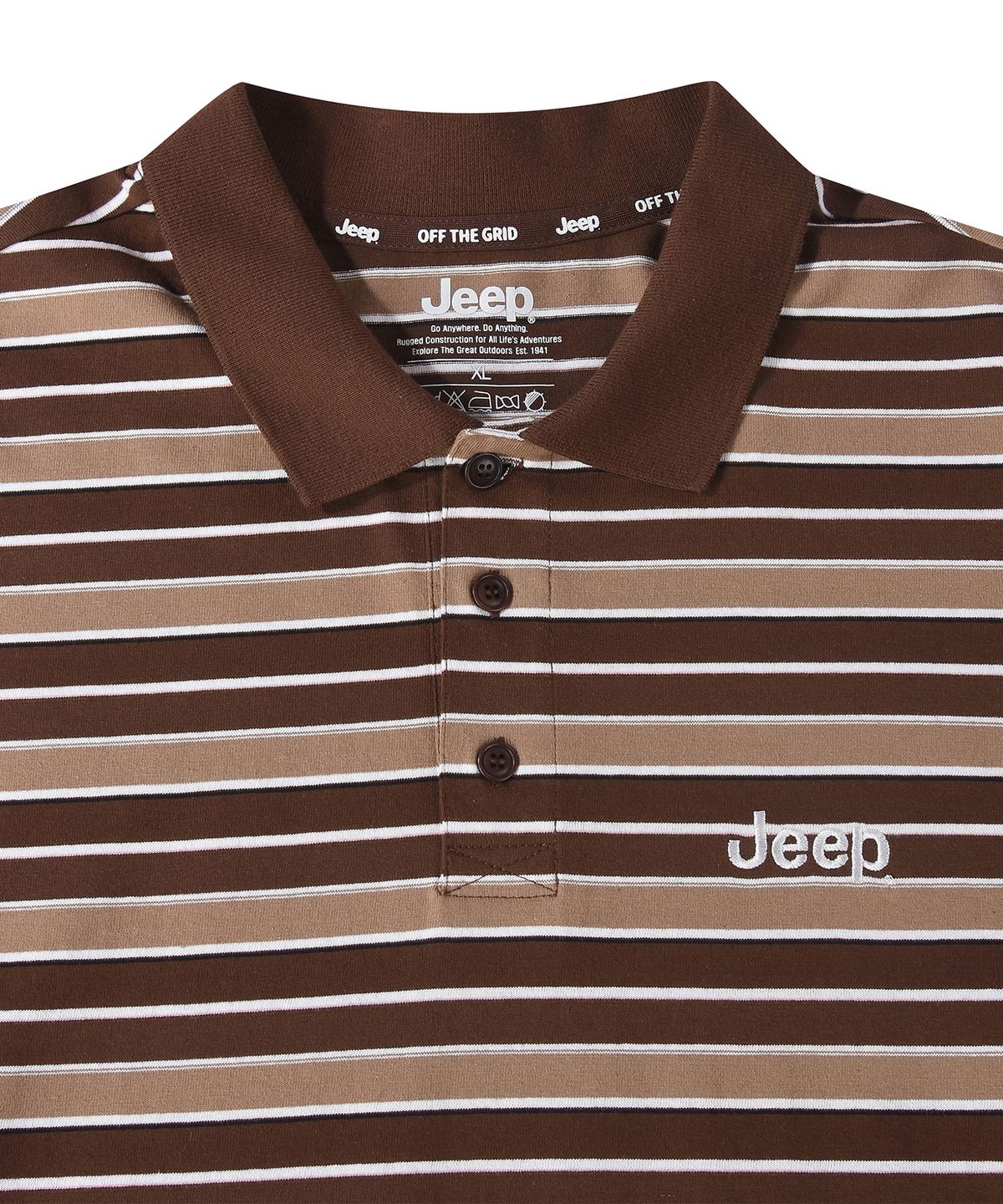 지프(JEEP) 멀티 스트라이프 카라 롱슬리브 티셔츠 (JR5TSU025BR)