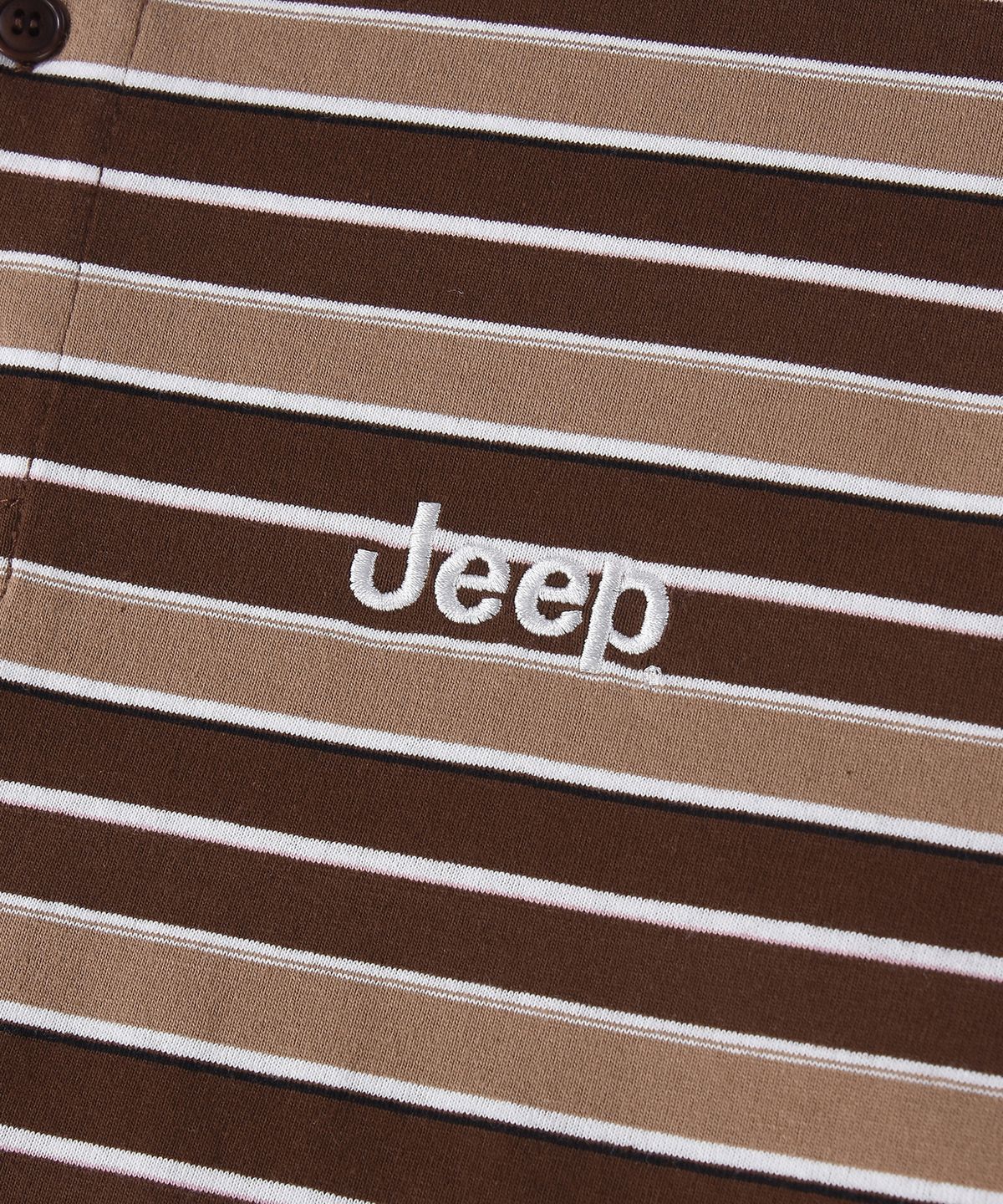 지프(JEEP) 멀티 스트라이프 카라 롱슬리브 티셔츠 (JR5TSU025BR)