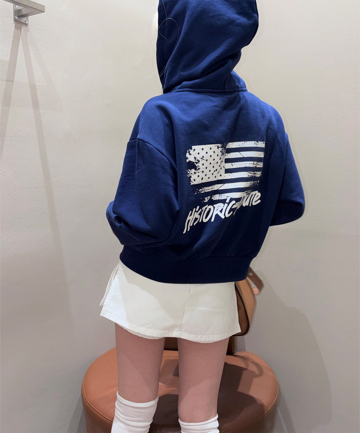 지프(JEEP) WOMEN USA JEEP 크롭 후드집업 (JR5TZF072BG)