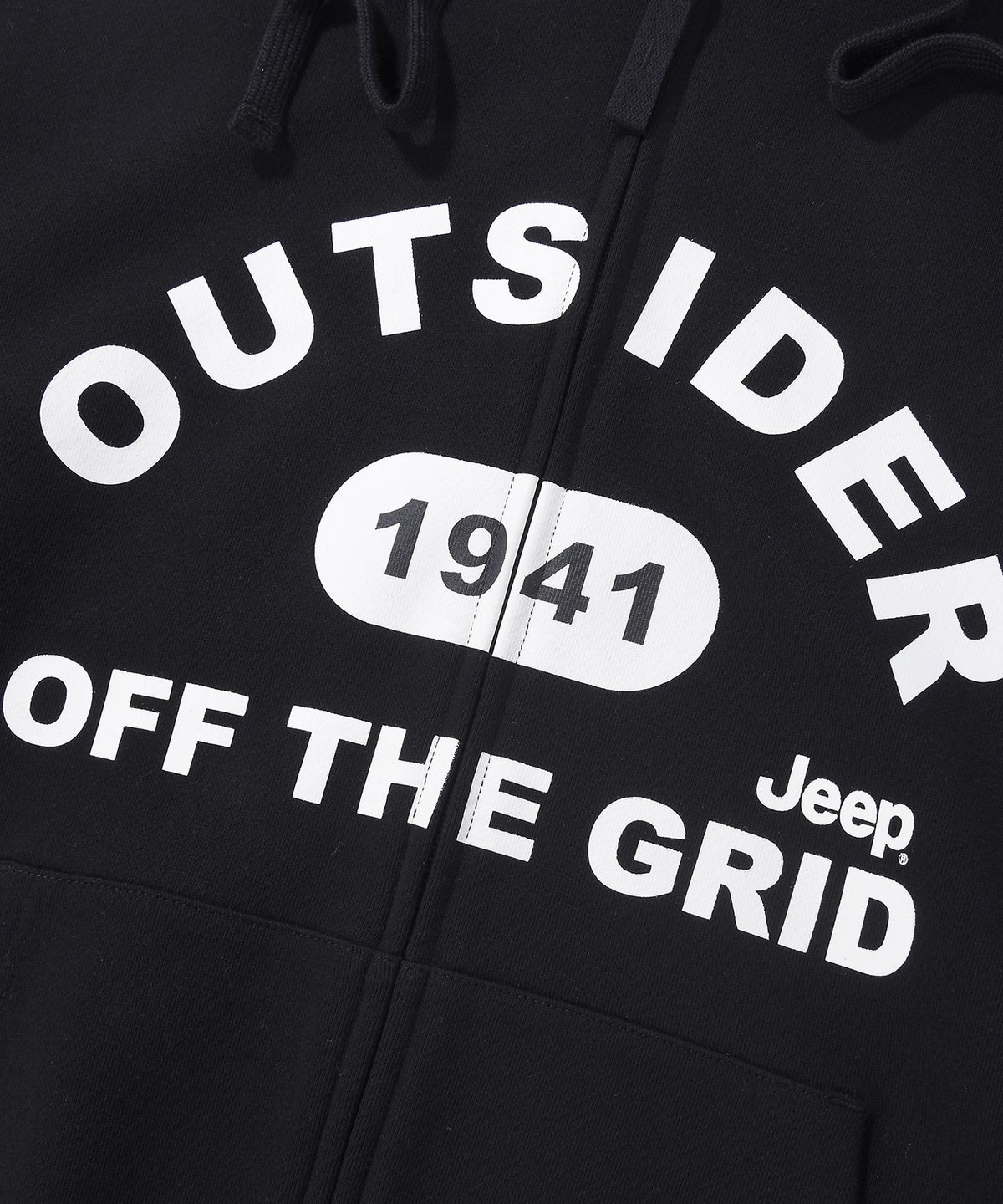 지프(JEEP) OUTSIDER 2WAY 오버핏 후드집업 (JR5TZU076BK)
