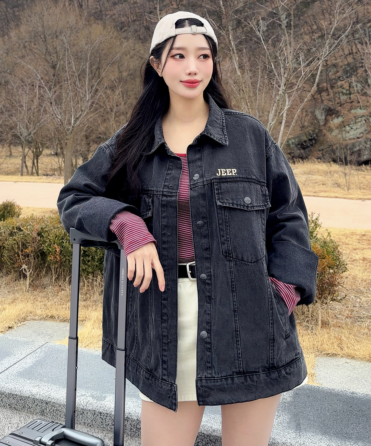 지프(JEEP) 클래식 페이드 데님 트러커 자켓 (JR5JKU101ID)