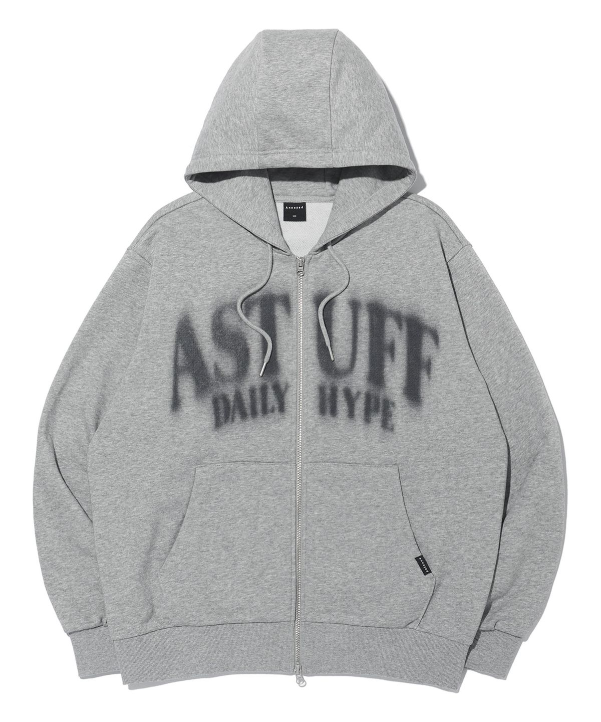 어노이드(ANNOYED) ASTUFF 레터링 후드집업 LQ6TU146_MELANGE GREY