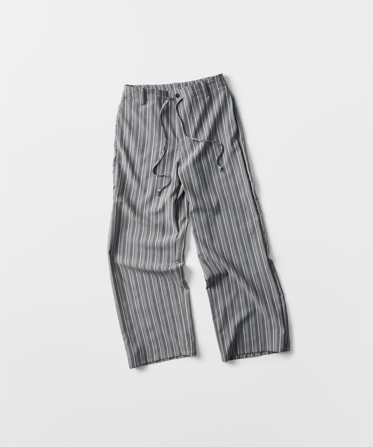 베르소(VERSO) Straight Drawstring Pants (grey, mist blue)
