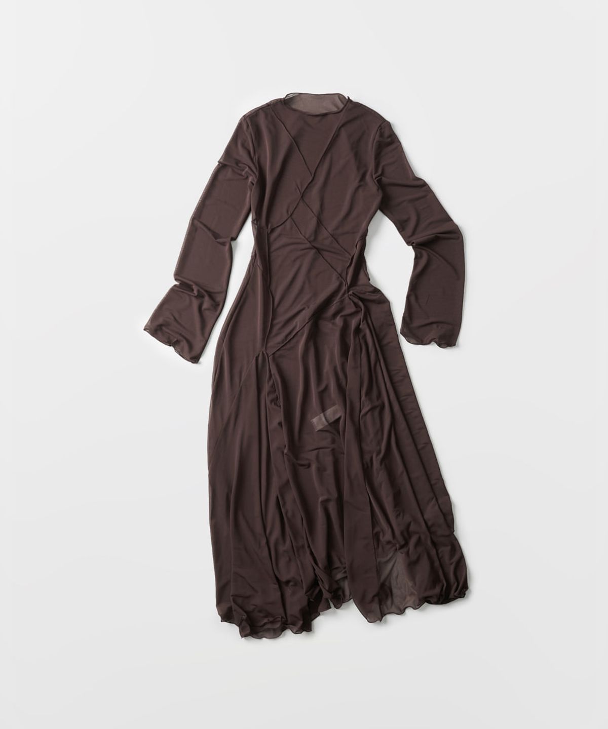 베르소(VERSO) Sheer Pintuck Maxi Dress