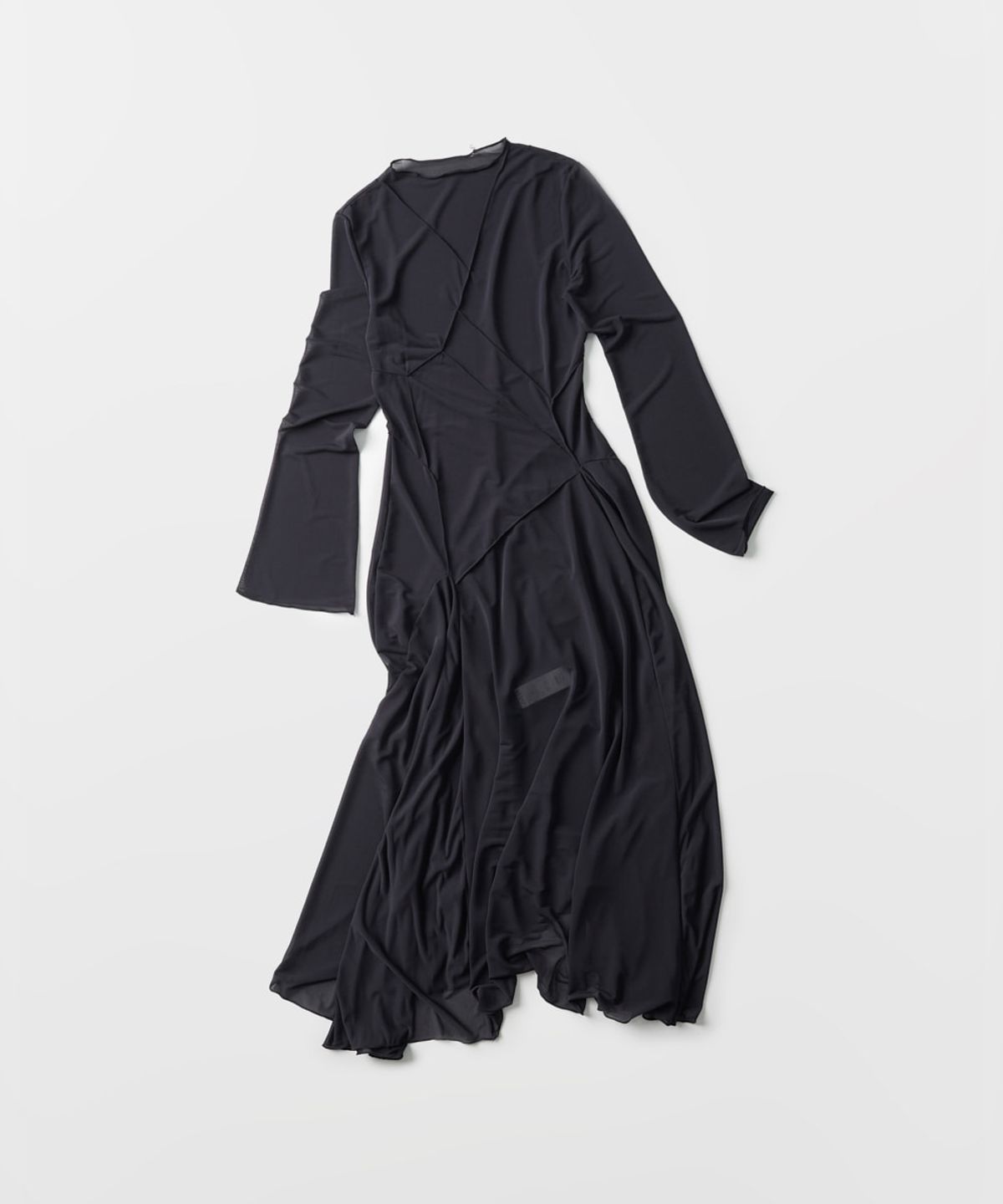 베르소(VERSO) Sheer Pintuck Maxi Dress