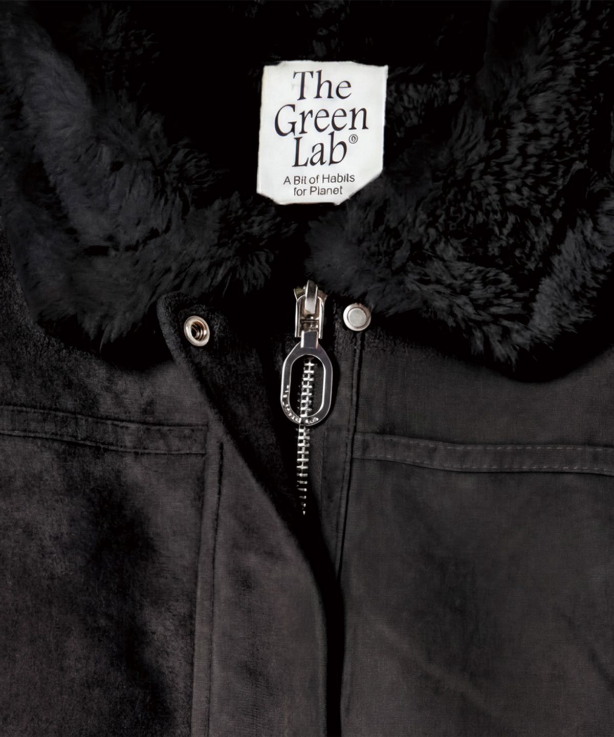더그린랩(THE GREEN LAB) FAUX 스웨이드 블루종 무스탕 [밍크/블랙]