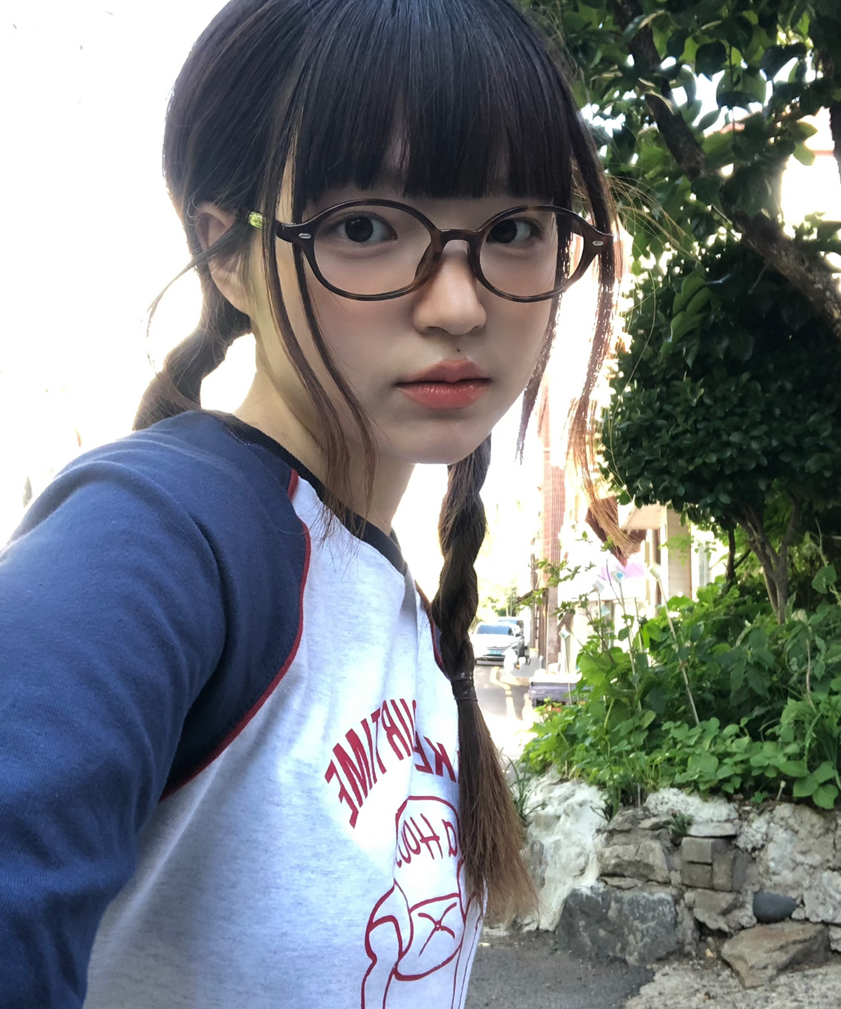 키코지(KIKOZY) 소파 래글런 티셔츠_네이비
