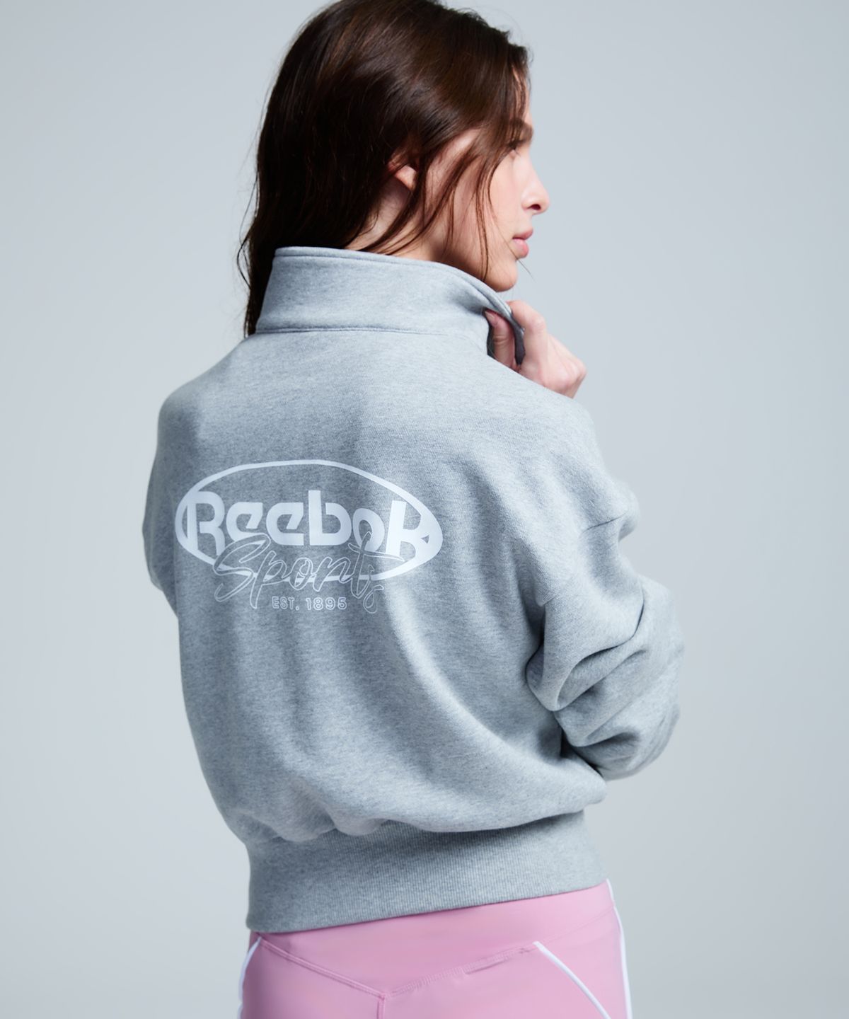 리복(REEBOK) 나노 반집업 티셔츠 (W) - 그레이