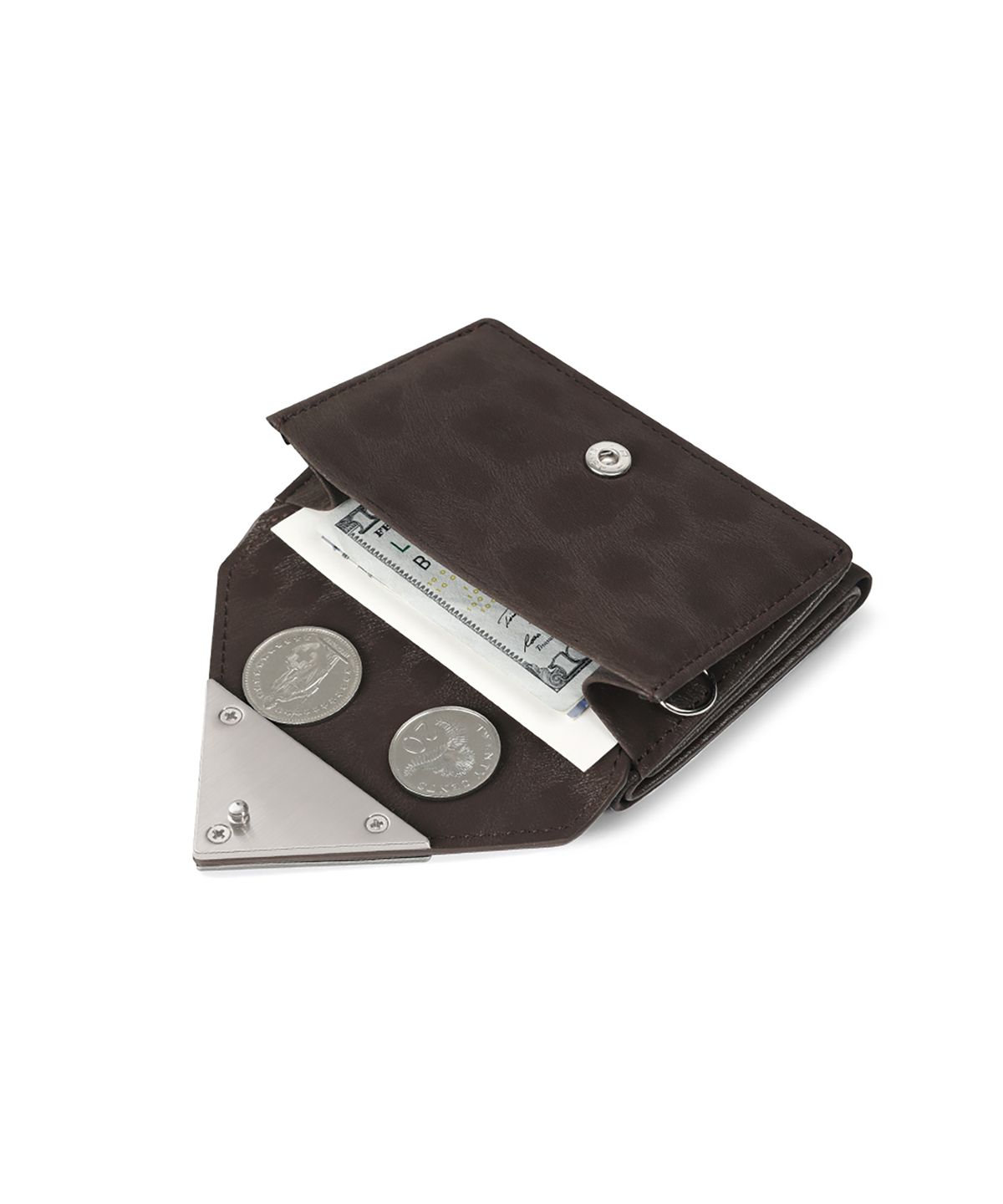 페넥(FENNEC) TRIANGLE TRIPLE WALLET - LEOPARD BROWN