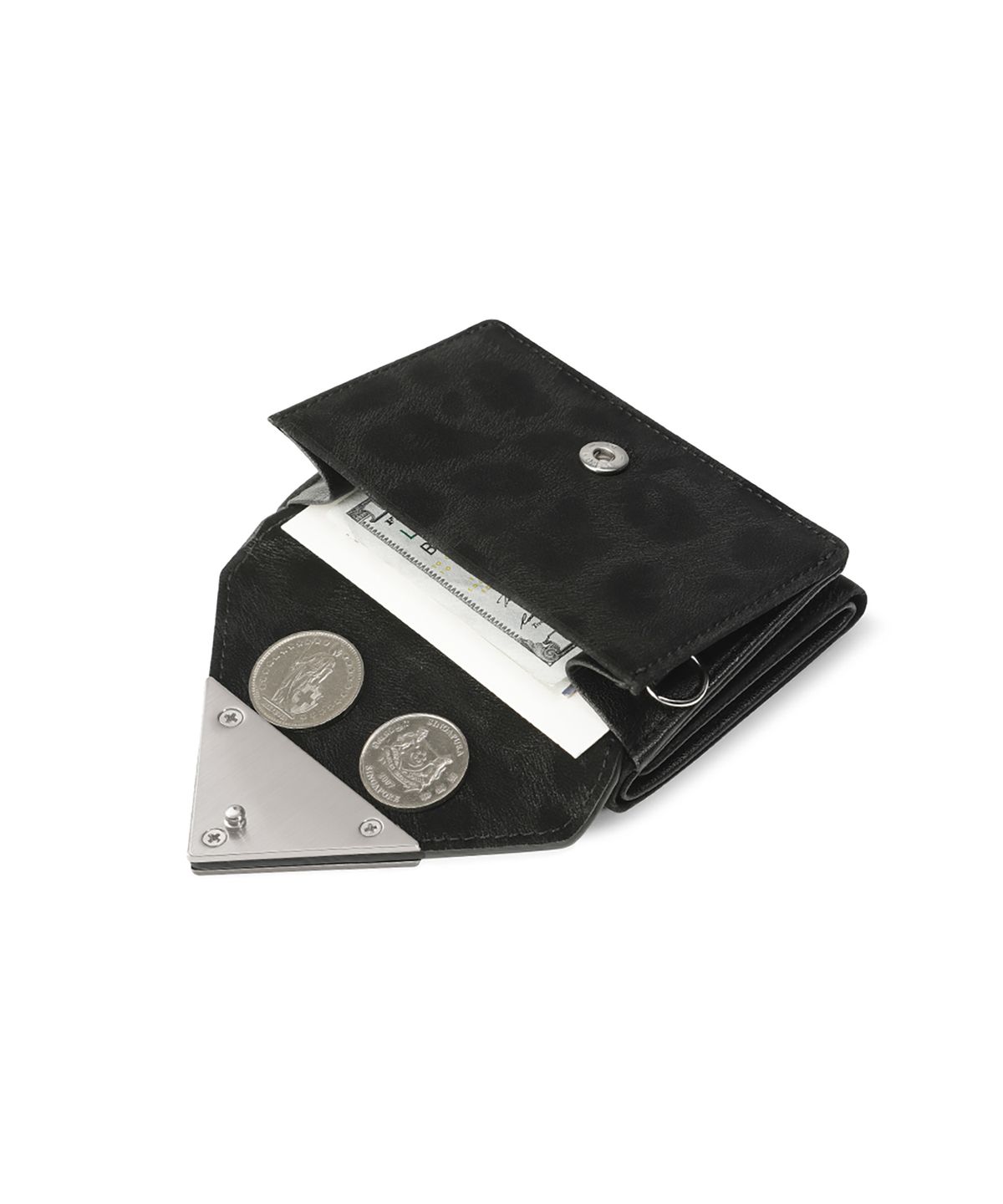 페넥(FENNEC) TRIANGLE TRIPLE WALLET - LEOPARD BLACK