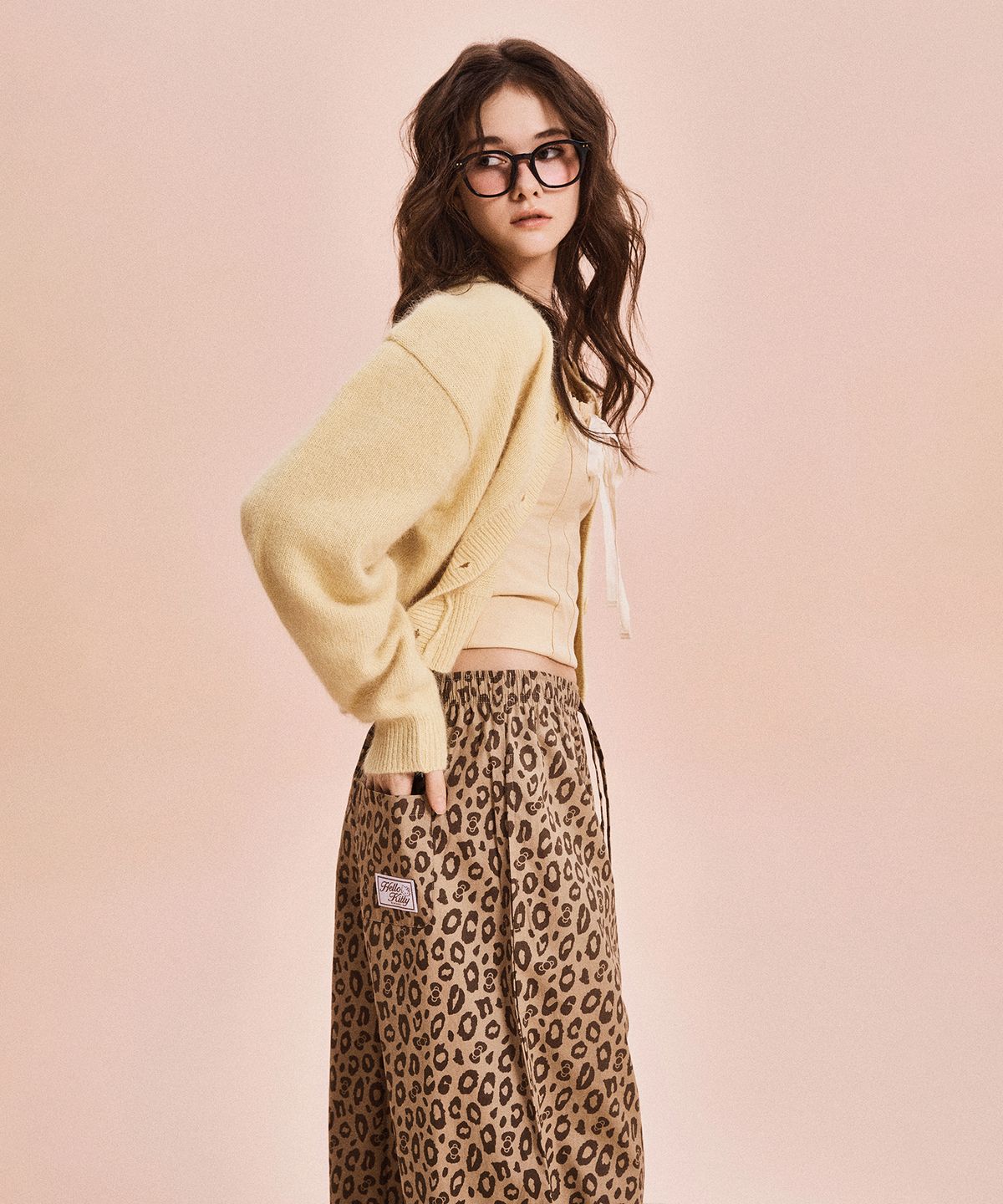 스파오(SPAO) [산리오캐릭터즈] 헬로키티 레오파드 잠옷바지(BROWN)_SPPPG23U07
