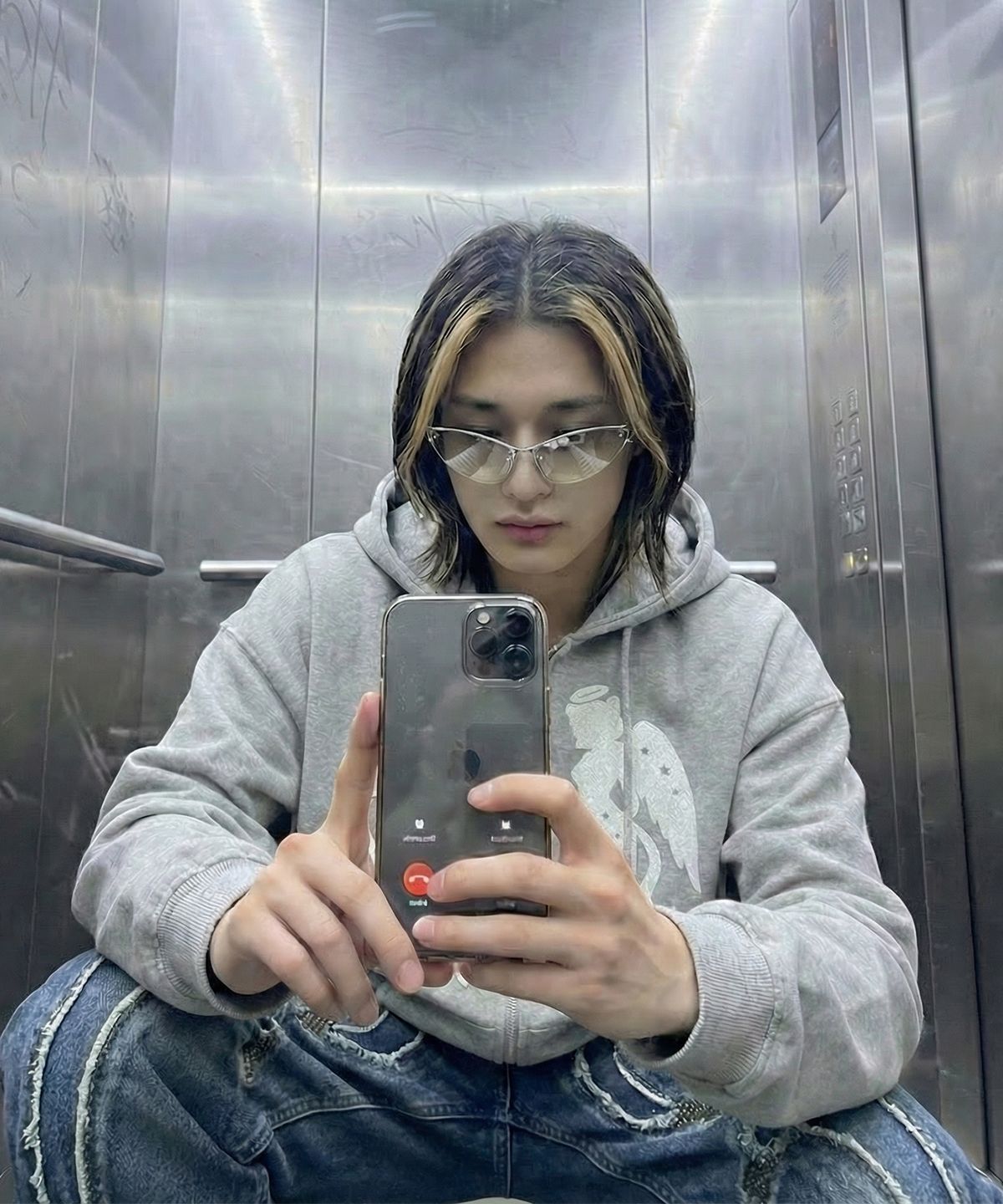 그레이버(GRAVER) [UNISEX]CAT GEL 후드집업_GRAY