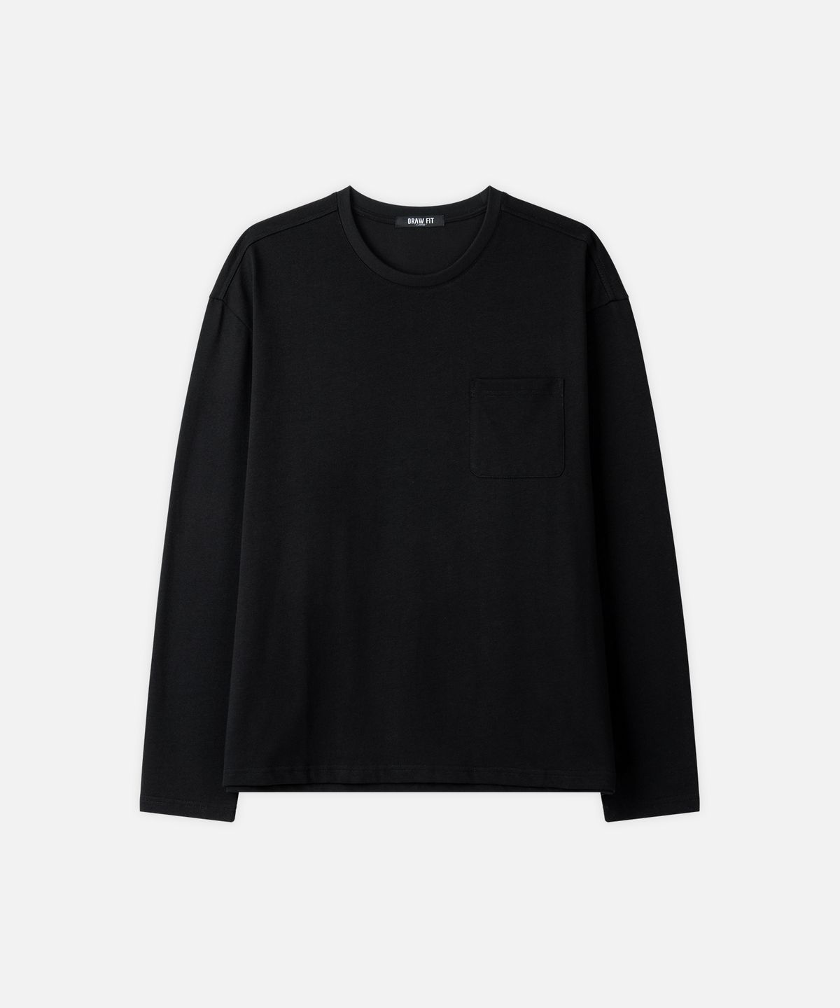 드로우핏(DRAW FIT) 헤일 코튼 포켓 롱 슬리브 티셔츠 [BLACK]