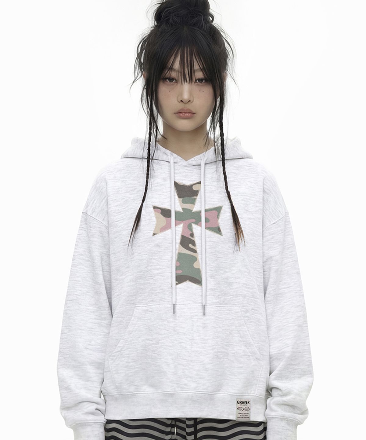 그레이버(GRAVER) [UNISEX]DOT CROSS_CAMO 후드티_3color