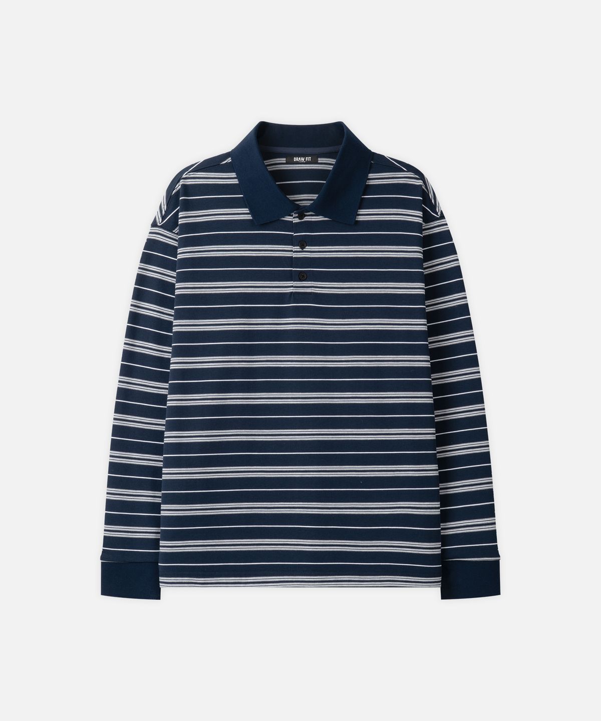 드로우핏(DRAW FIT) 멀티 스트라이프 브로드 피케 티셔츠 [NAVY]