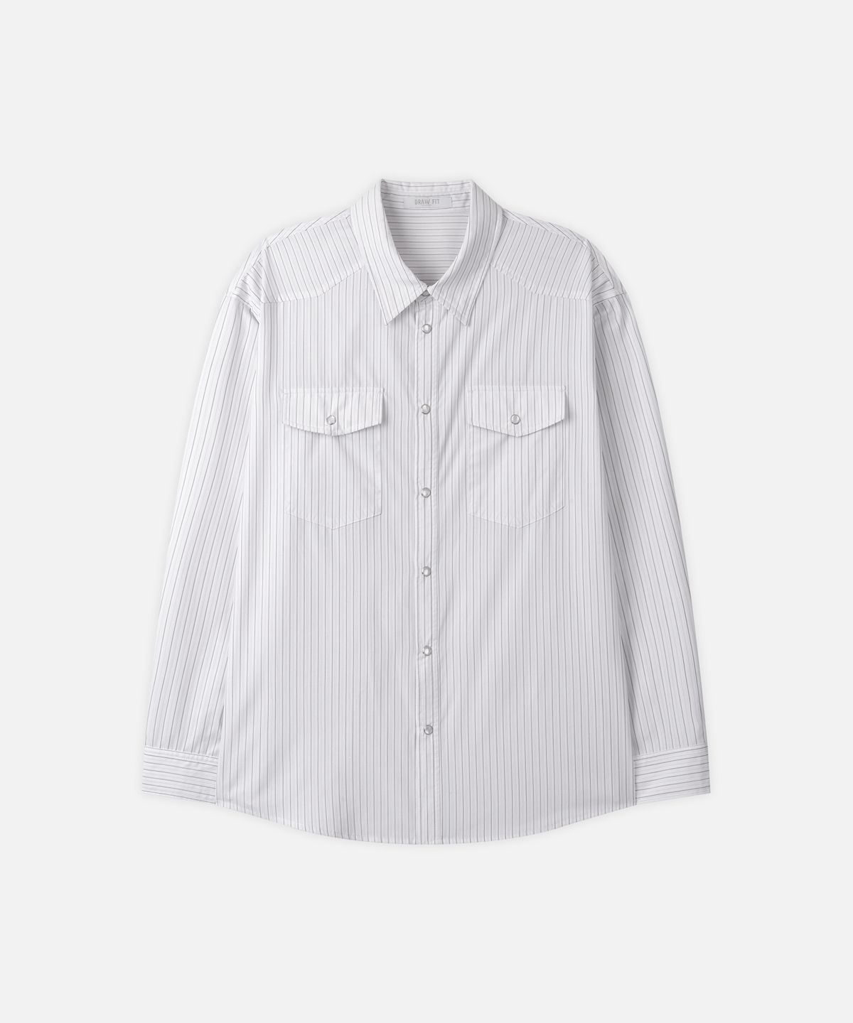 드로우핏(DRAW FIT) 라일 스트라이프 웨스턴 셔츠 [WHITE]