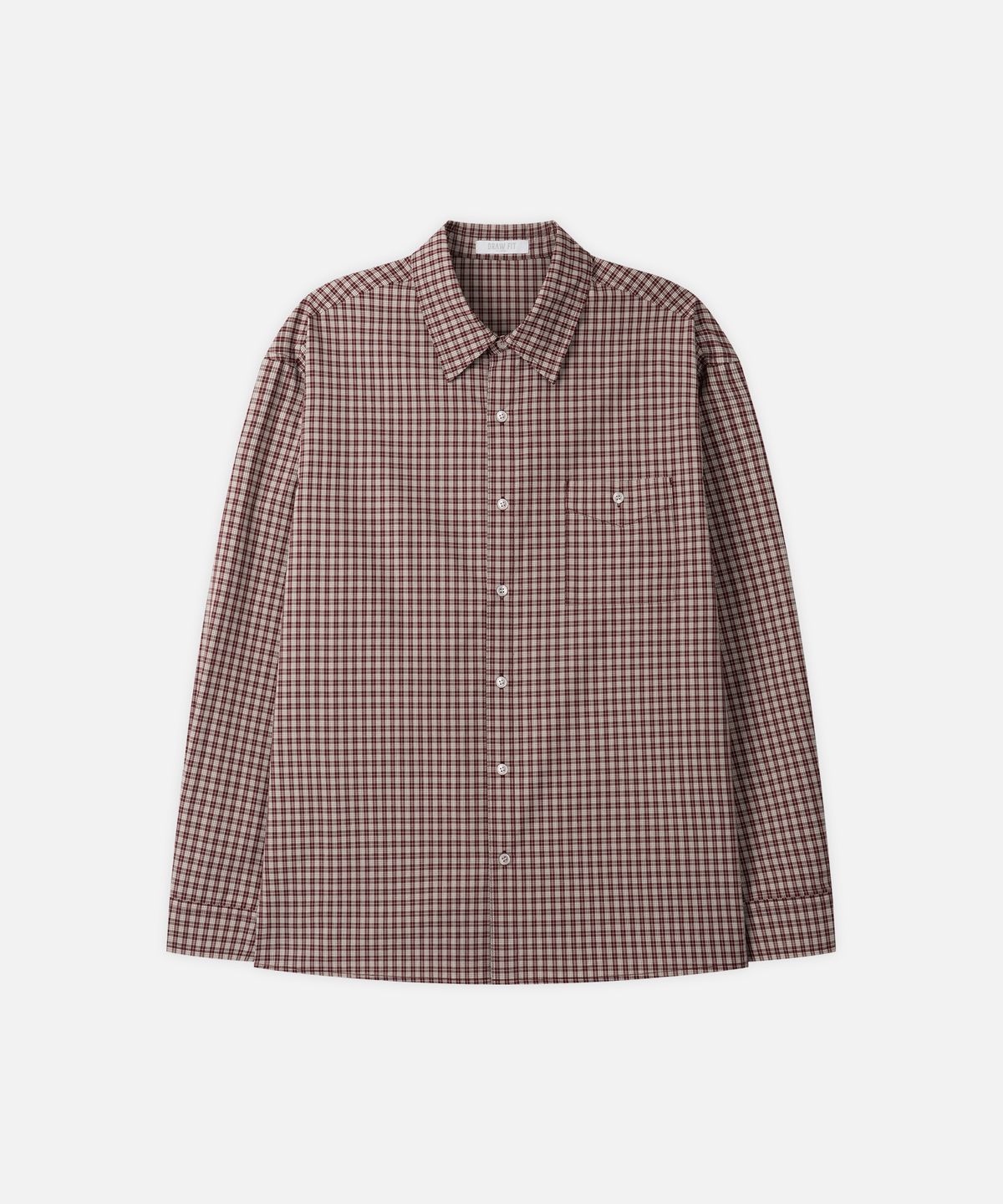 드로우핏(DRAW FIT) 로웬 원포켓 크롭 체크 셔츠 [RUSTY RED]