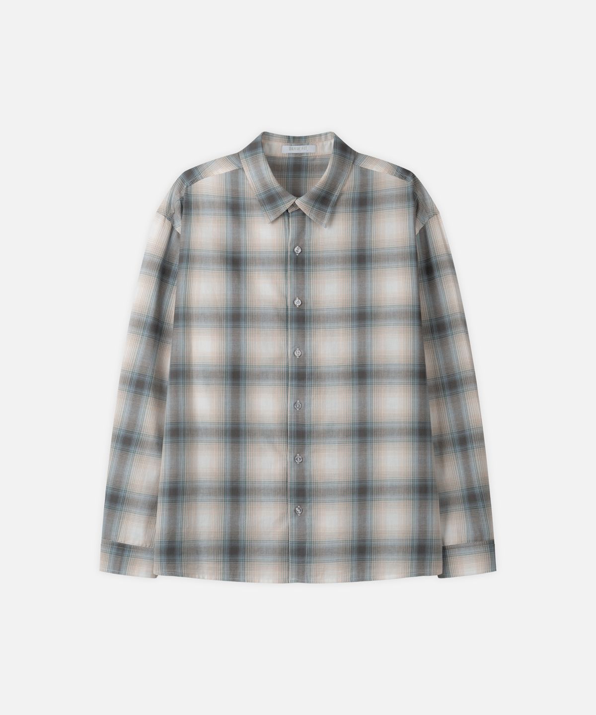 드로우핏(DRAW FIT) 마렌 크롭 체크 셔츠 [GREYISH BEIGE]