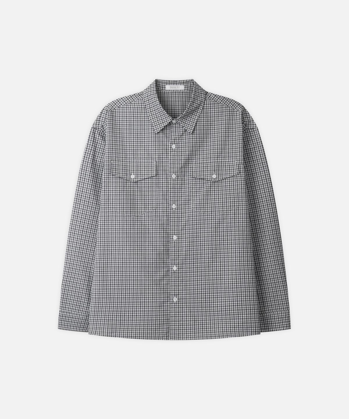 드로우핏(DRAW FIT) 베를린 투포켓 체크 셔츠 [GREY]