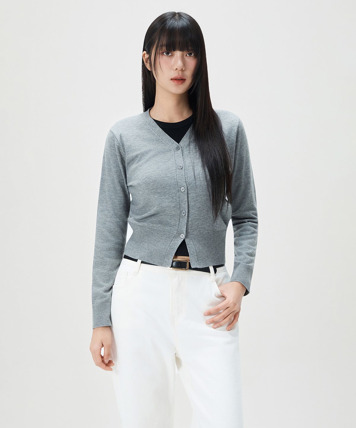 미쏘(MIXXO) [에센셜] V넥 가디건_MIWCKG320T