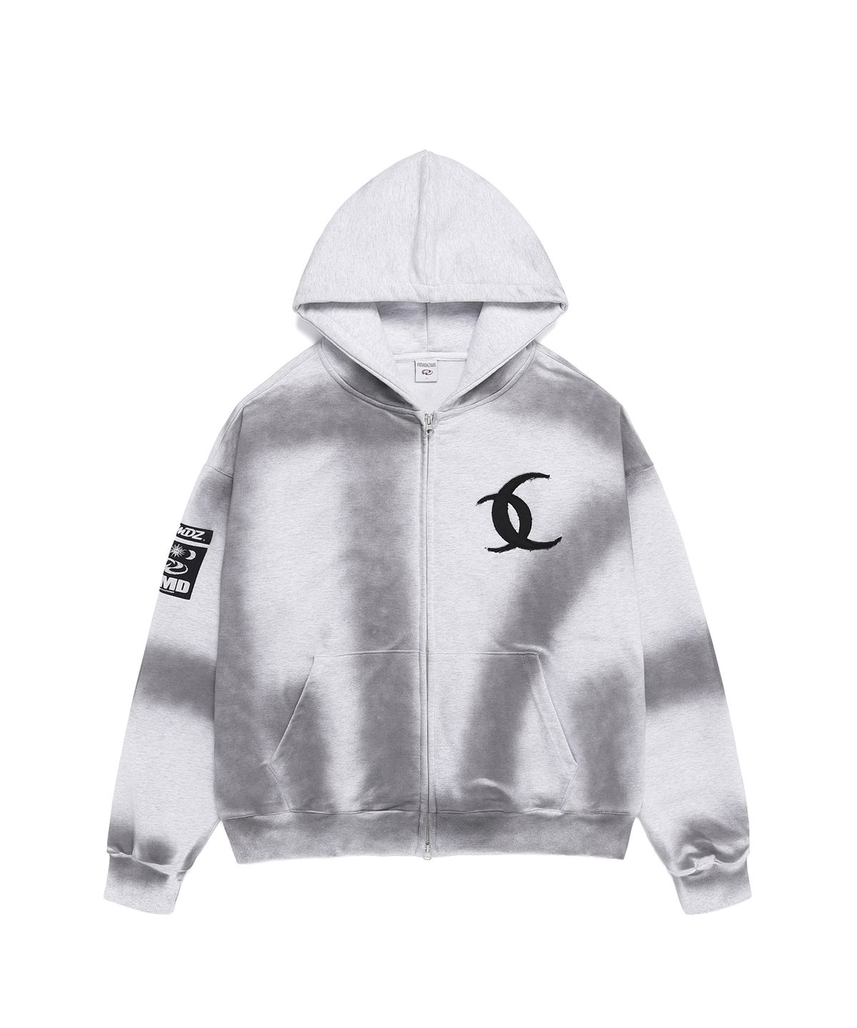 피마다지윈(PIMADAZIWIN) Smoke Hood Zip-Up_[White Melange]