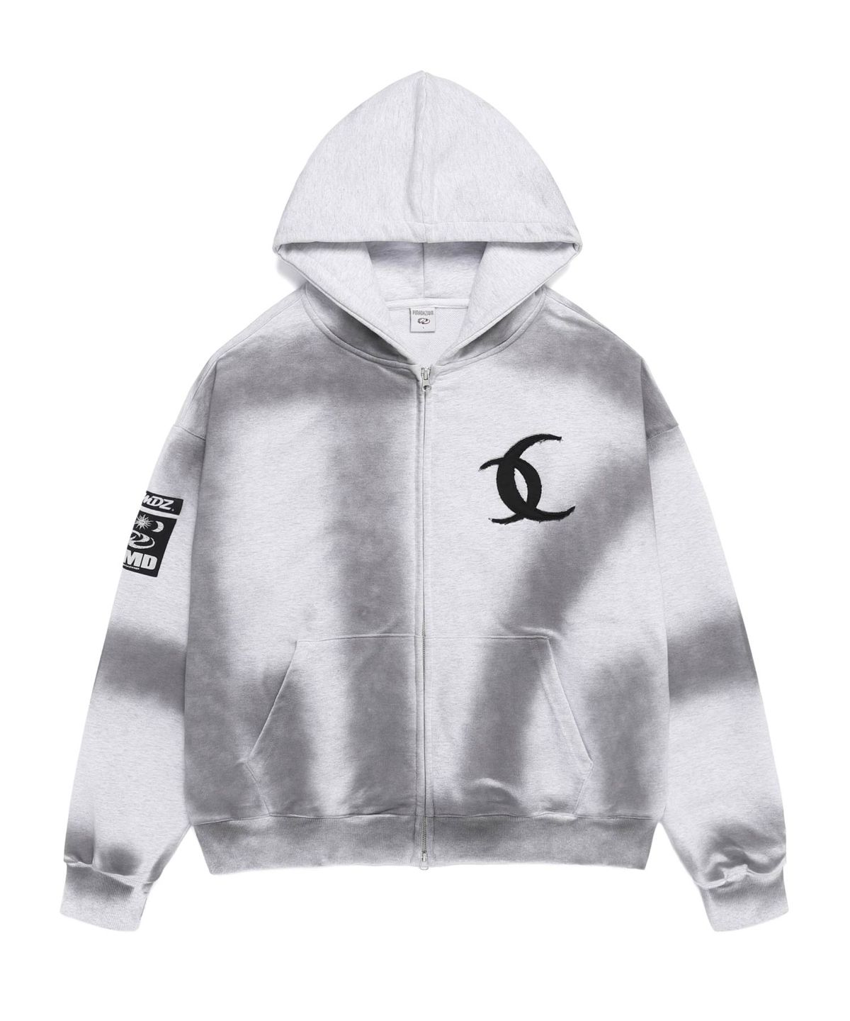 피마다지윈(PIMADAZIWIN) Smoke Hood Zip-Up_[White Melange]