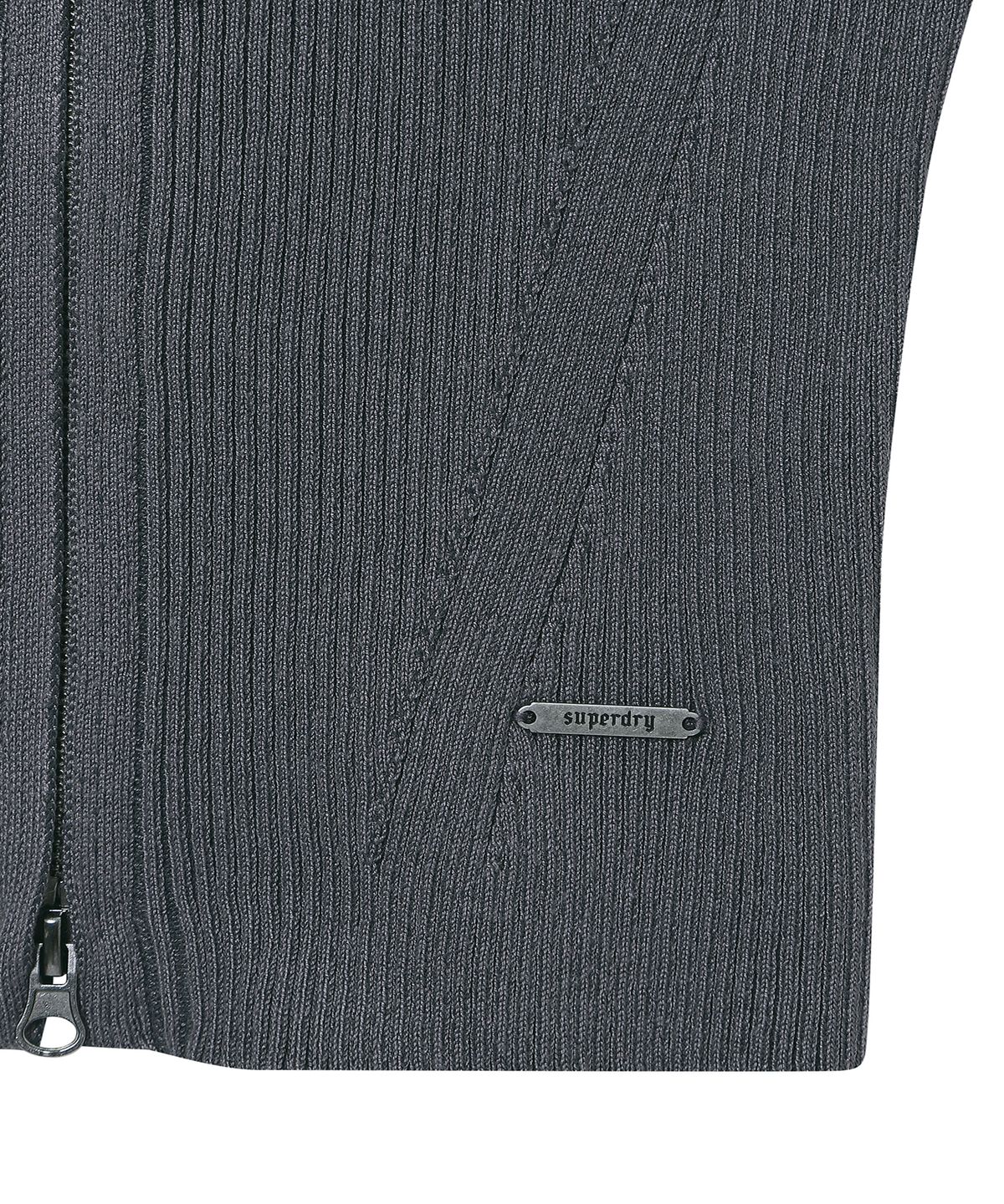 슈퍼드라이(SUPERDRY) 우먼스 빈티지 립 니트 집업 차콜 SDFJNAQ43CHL