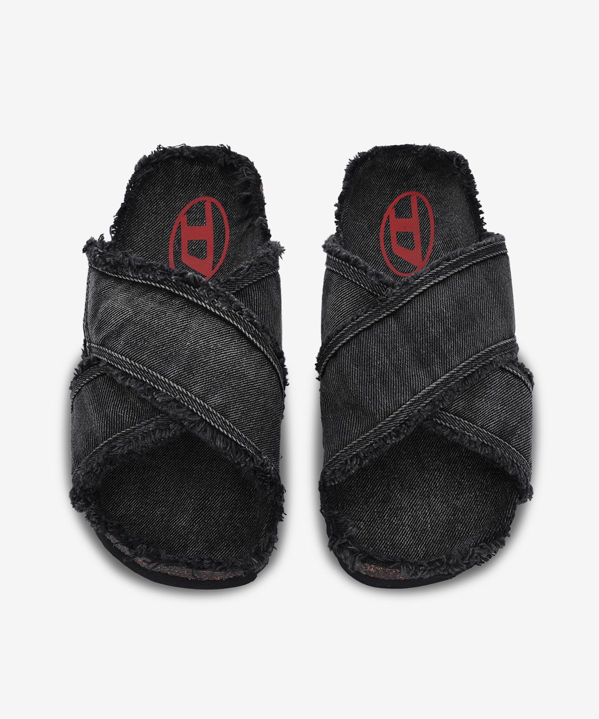 디젤(DIESEL) 우드스탁 D 크로스 슬라이드 - 블랙 / Y03793P5237H1939