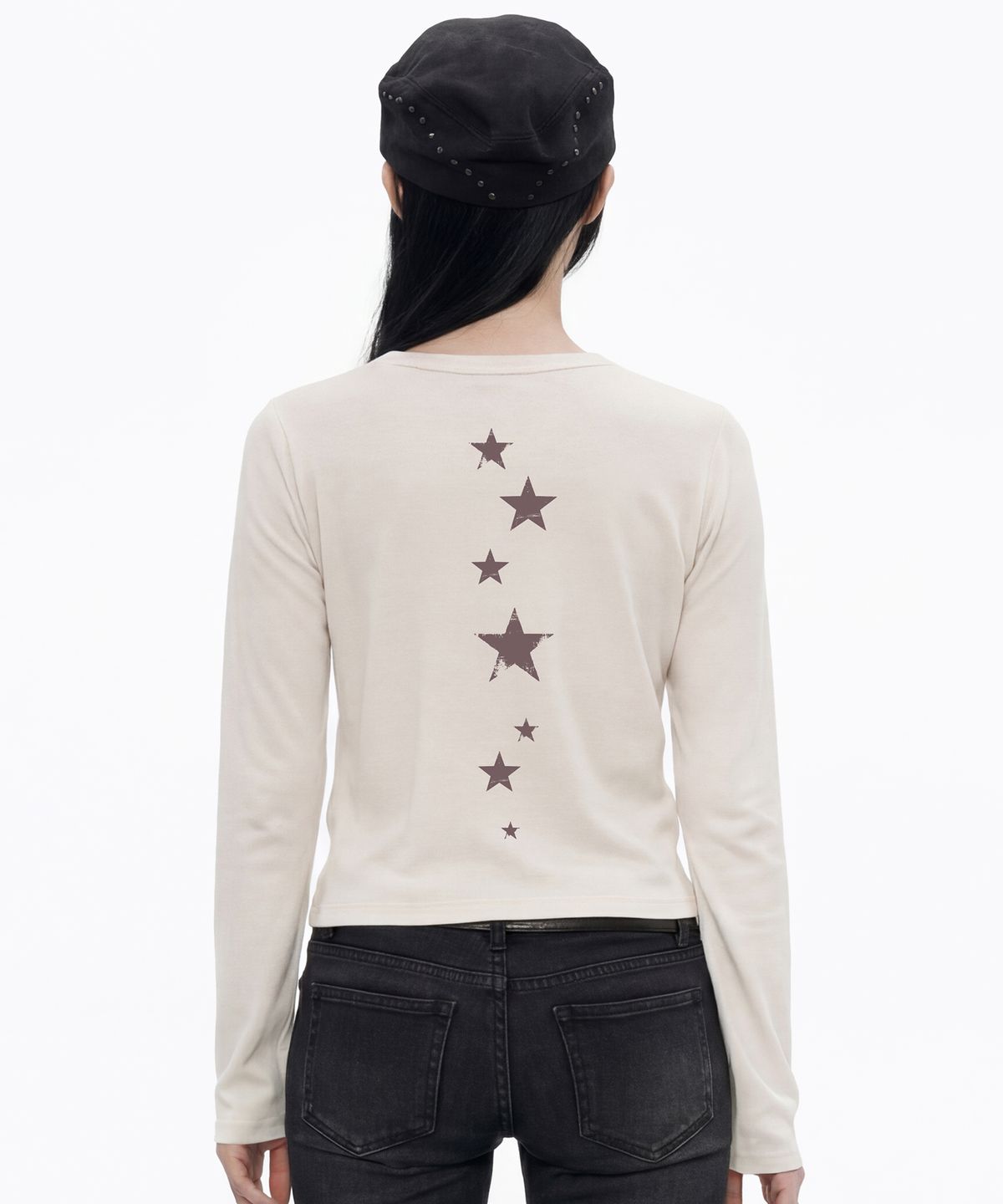그레이버(GRAVER) [UNISEX]VINTAGE STAR LINE 헨리넥 롱슬리브 티셔츠_2color