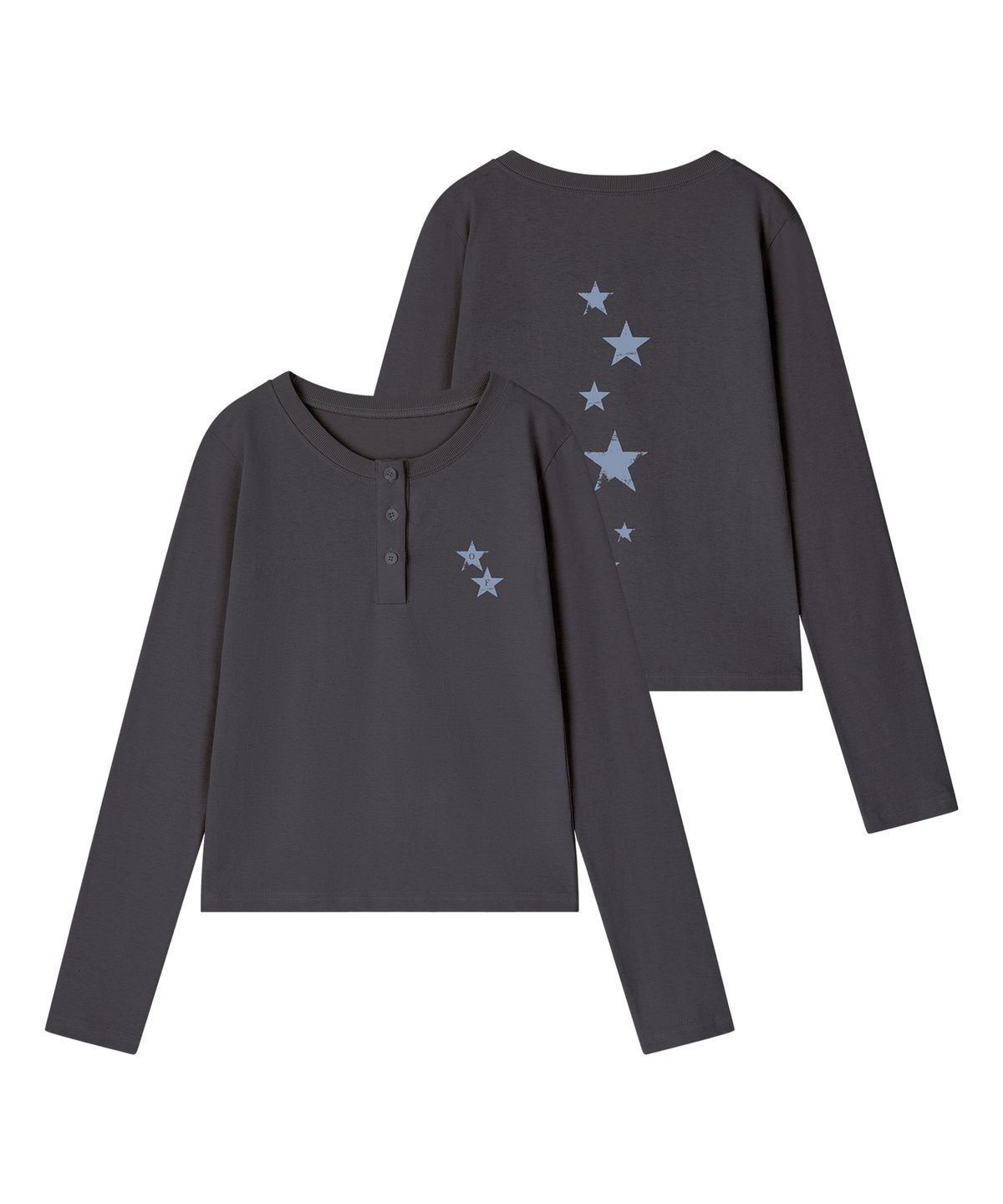 그레이버(GRAVER) [UNISEX]VINTAGE STAR LINE 헨리넥 롱슬리브 티셔츠_2color