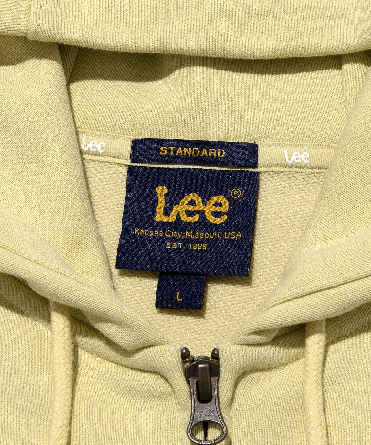 리(LEE) 펠트 트위치 로고 후드 집업 레몬