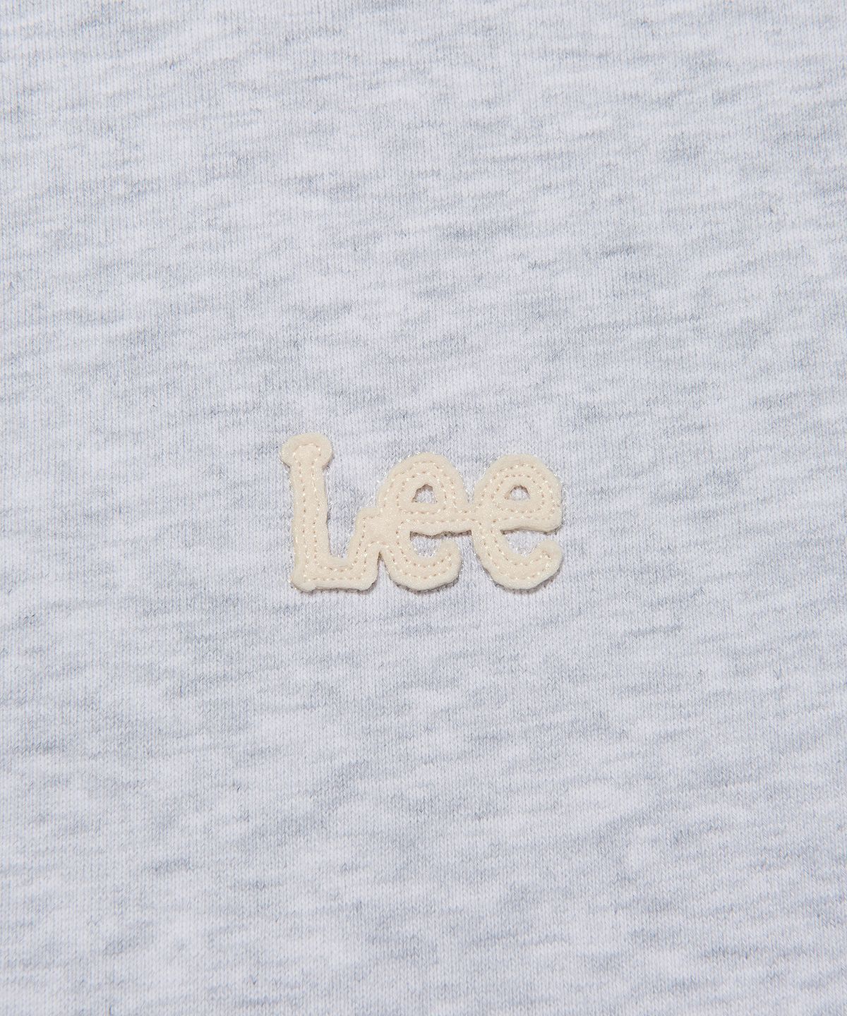 리(LEE) 펠트 트위치 로고 후드 집업 라이트그레이