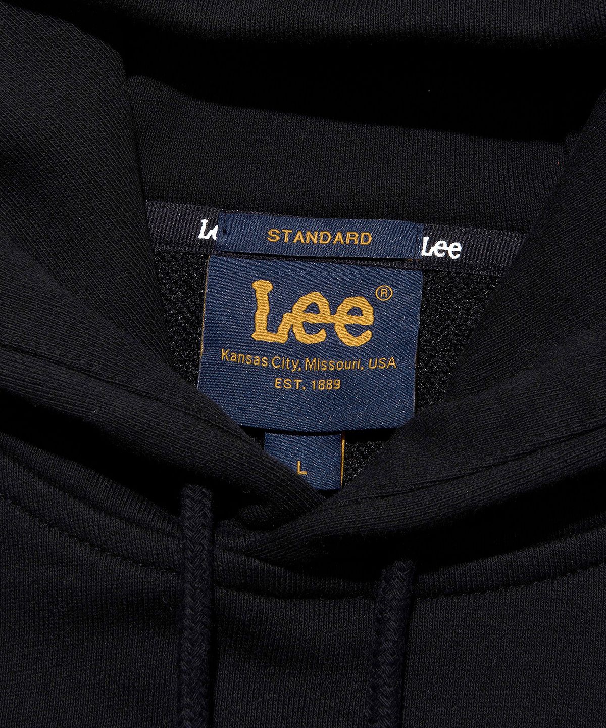 리(LEE) 펠트 트위치 로고 후드 블랙