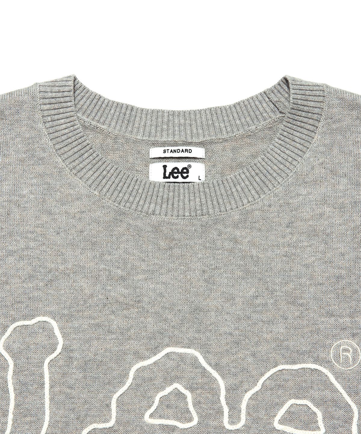 리(LEE) 빅 트위치 로고 린넨 블렌드 니트 그레이